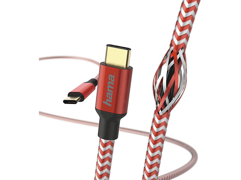 HAMA 183289 LAD-DAT-KAB,REF,USB C-USB C,, Ladekabel, 1,5 m, Rot