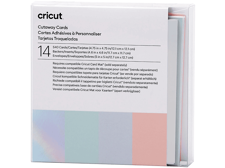 CRICUT 2009484 CUT-AWAY CARDS PASTEL S40 (12,1 X12,1 ) 14 Karten Mehrfarbig