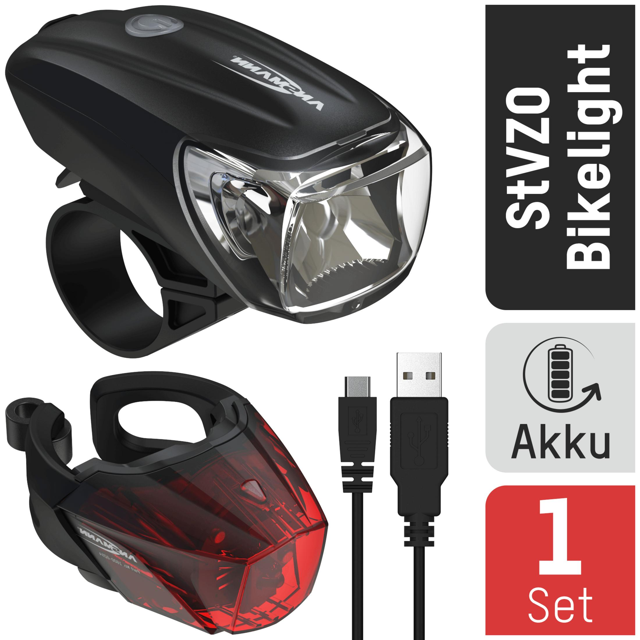 Schwarz) ANSMANN TL-BIKELIGHTCOMBO-LED-R-K-MARK-CB, 1600-0254