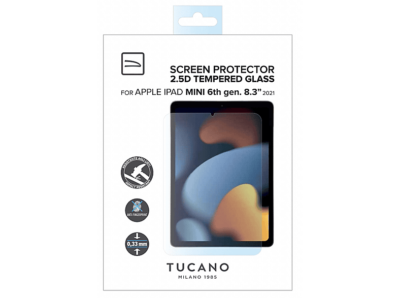 6. IPADMINI 2021) TUCANO Apple Generation Displayschutzglas(für 8.3\