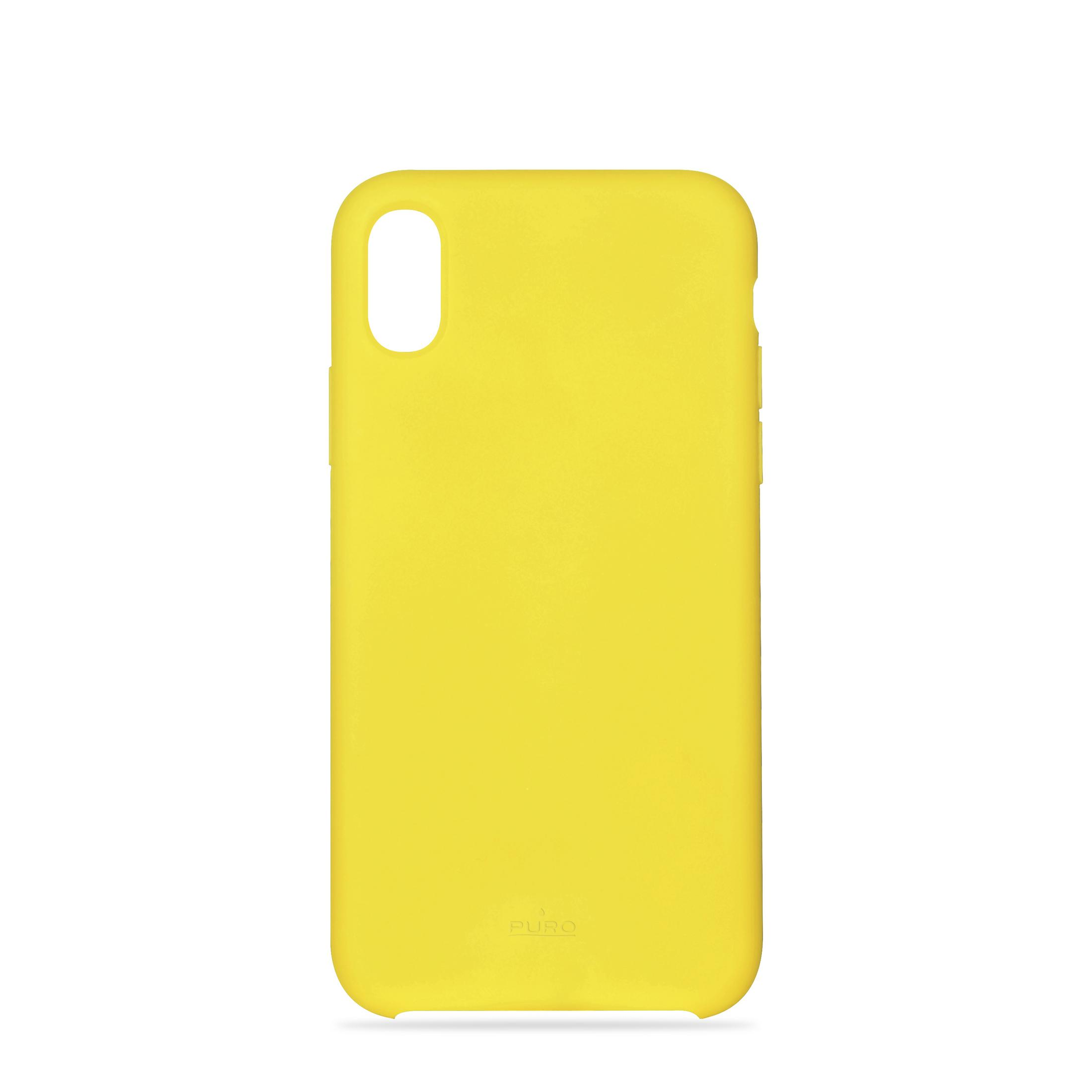 PURO IPCXICONYEL COVER SILICON FOR Gelb Backcover, Apple, YELLOW, iPhone X 5,8\
