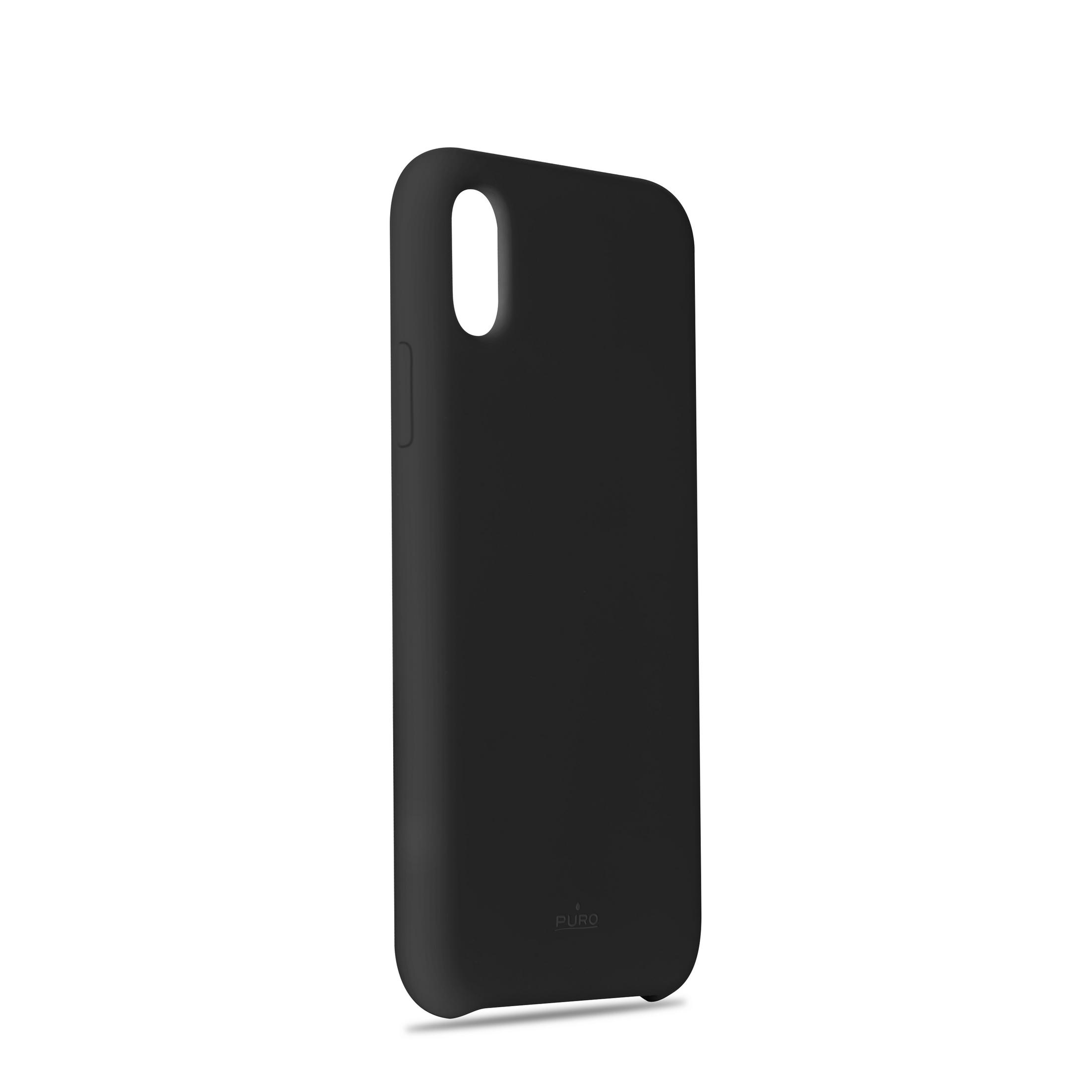 PURO Backcover, Schwarz BLACK, IPCXICONBLK X, iPhone FOR X IPHONE SILICON COVER Apple, 5,8\