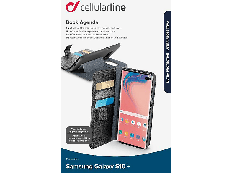 CELLULAR LINE 60274 BOOKAGENDA TASCHE GALAS10 BK, Bookcover, Samsung, Galaxy S10+, Schwarz