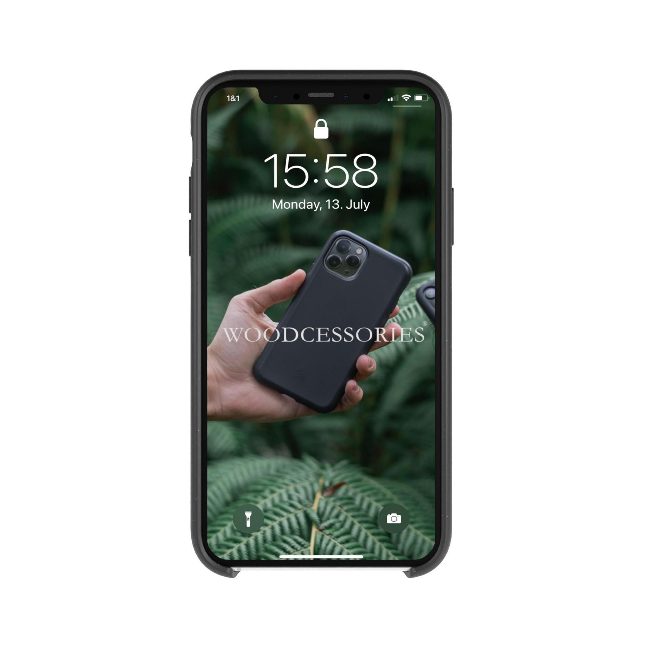 WOODCESSORIES CHA014 NECKLACE AM iPhone Xr, 11, XR Apple, iPhone 11 BLACK, Backcover, Schwarz BIO IP