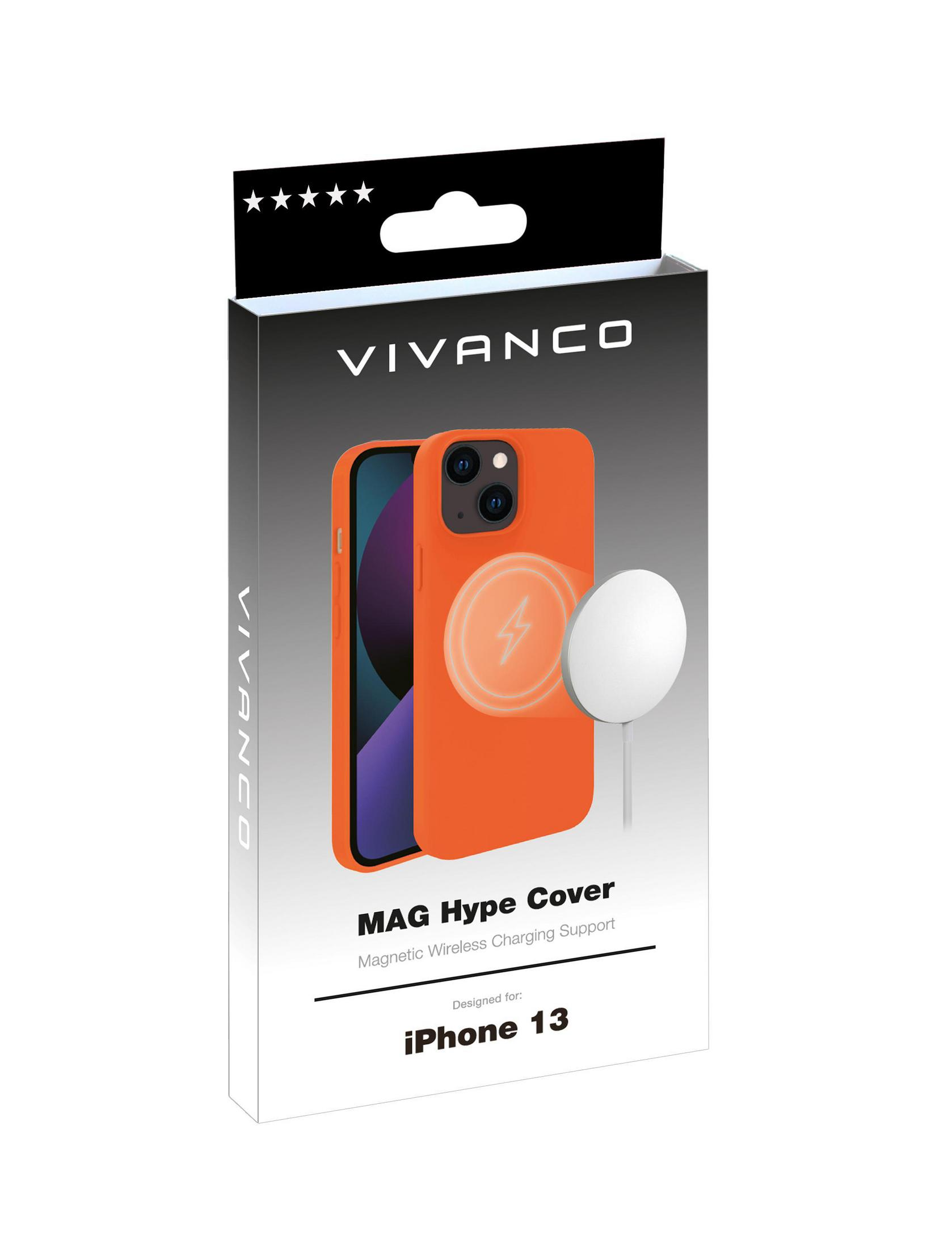 IPH13 Orange Apple, VIVANCO MAGHYPE 13, iPhone Backcover, OR, COVER 62946
