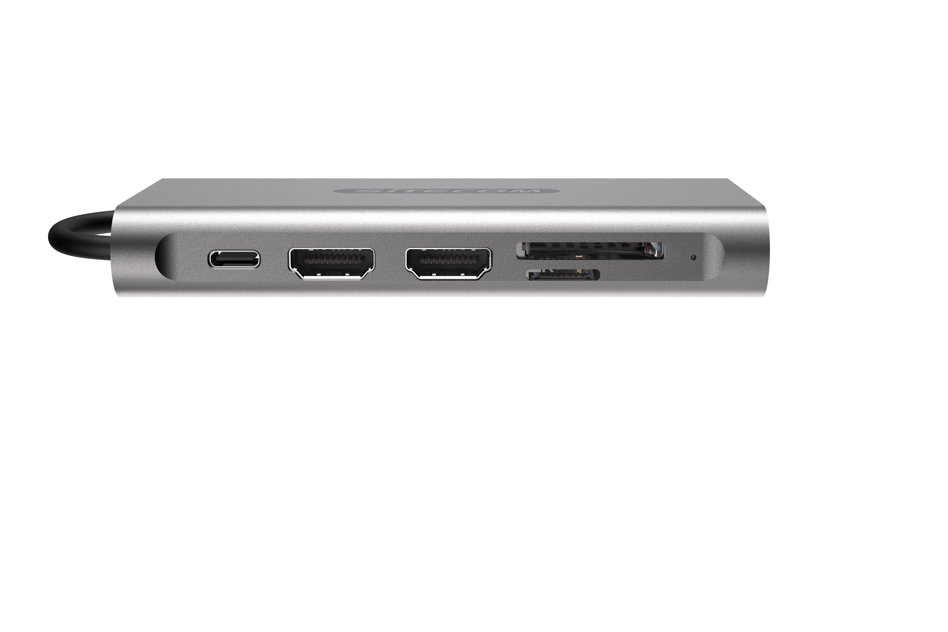 3.1 100W USB-C SITECOM CN-390 Multiport, Silber USB PD PRO MULTI