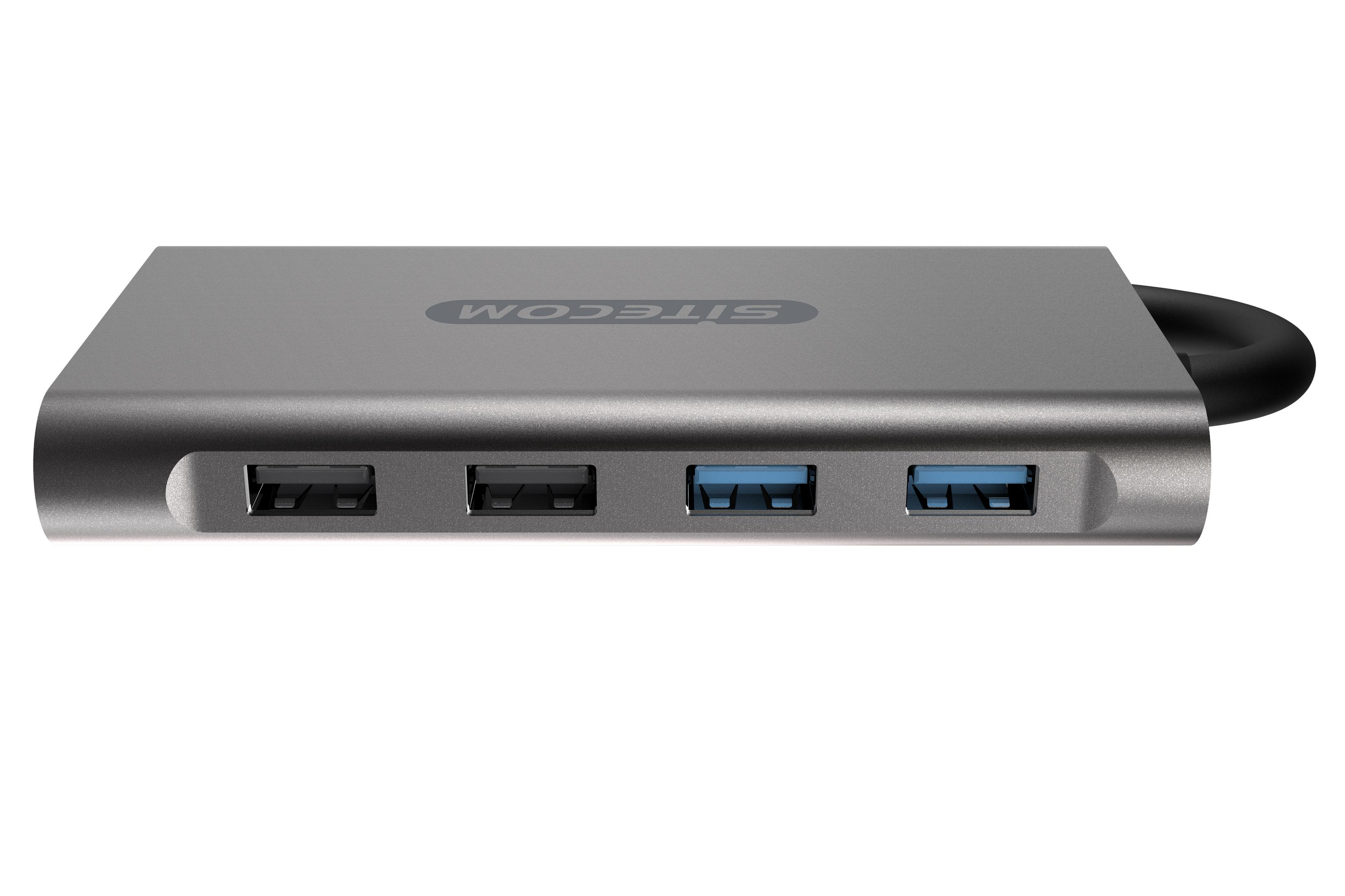 SITECOM CN-390 Multiport, USB PRO USB-C PD MULTI Silber 100W 3.1