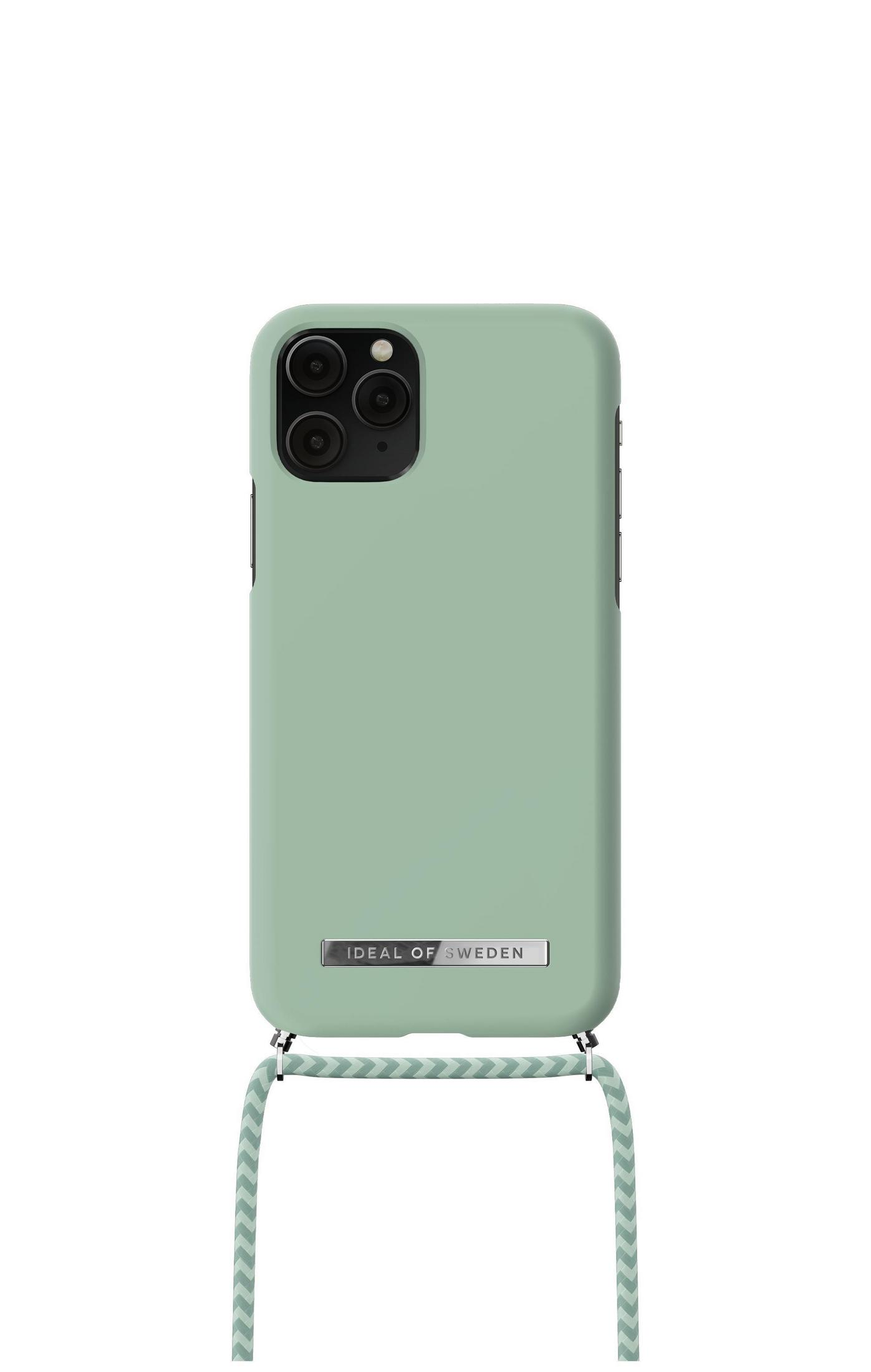 Kayışlı açık yeşil telefon kılıfı. Ideal of Sweden logosu.