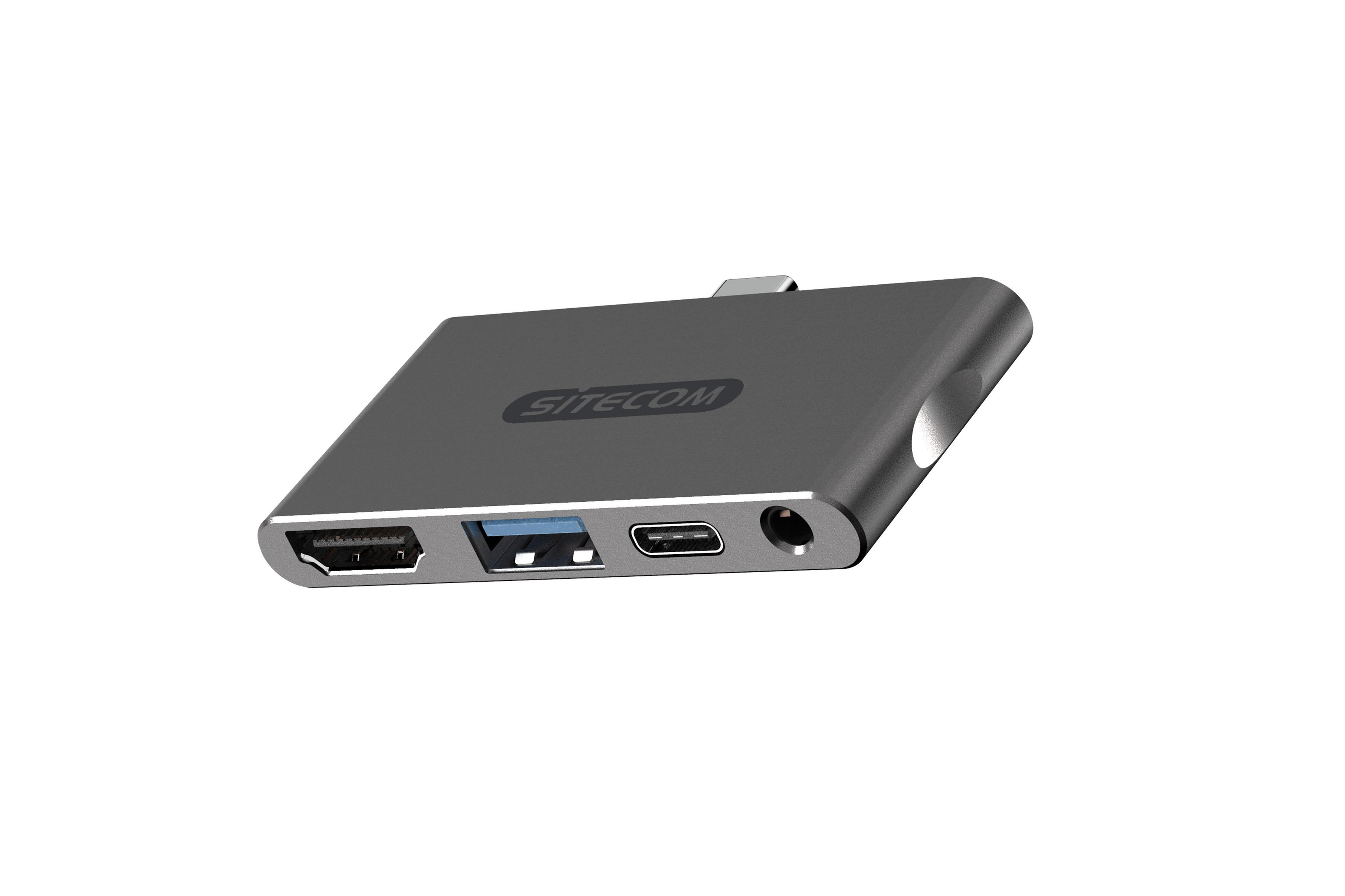 USB-C SITECOM Multiport, 100W MOBI PD MULTI Silber 3.1 CN-392 USB