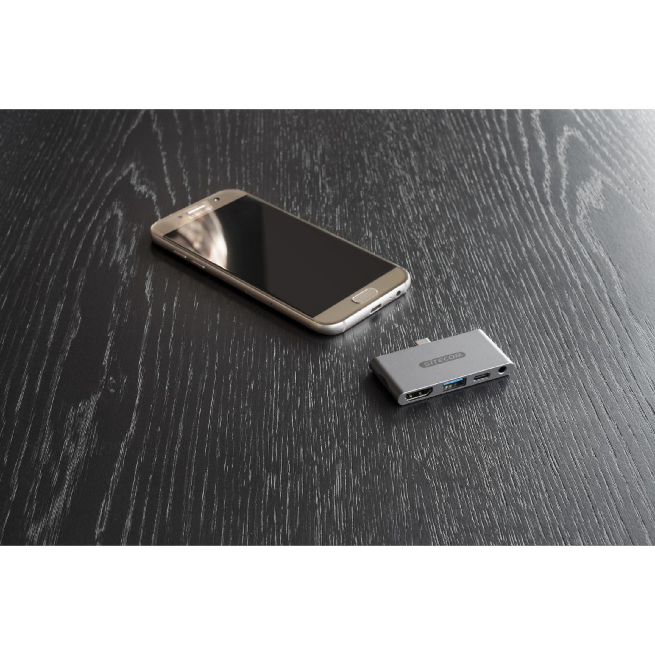 USB-C SITECOM Multiport, 100W MOBI PD MULTI Silber 3.1 CN-392 USB