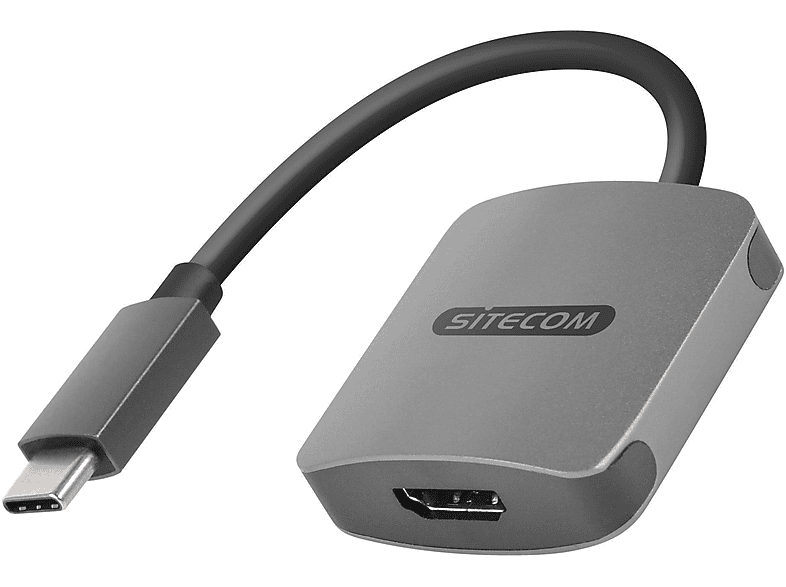 SITECOM CN-375 USB-C 3.1 TO HDMI ADA.POWSUP USB Adapter, USB zu HDMI Adapter, Silber