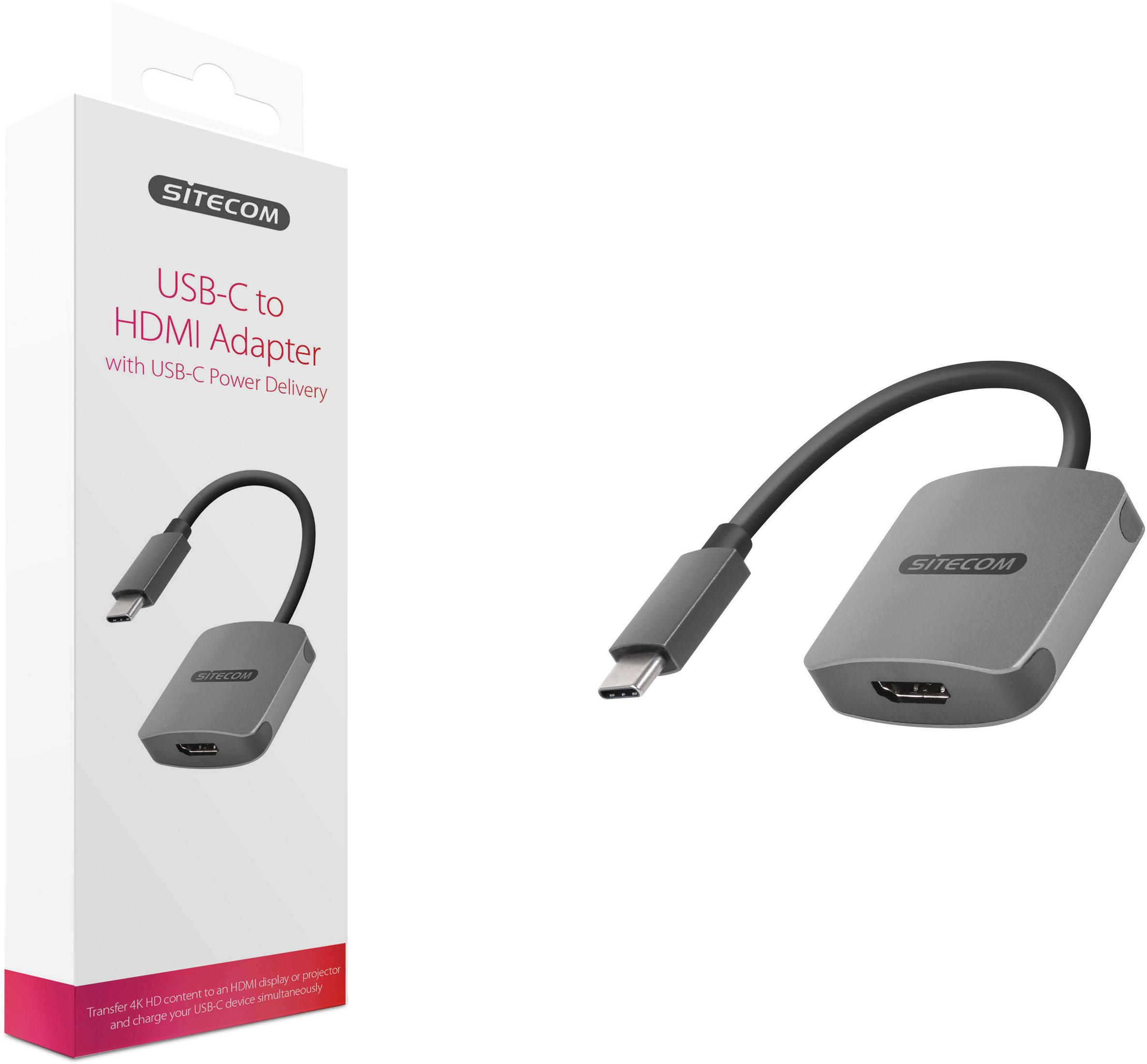 CN-375 USB HDMI HDMI USB 3.1 Adapter, zu ADA.POWSUP TO SITECOM Adapter, Silber USB-C