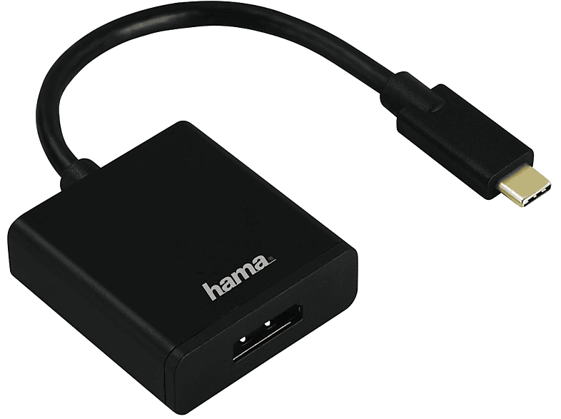 HAMA 135725 USB TYPE-C - DP ADAPTER Adapter, Schwarz