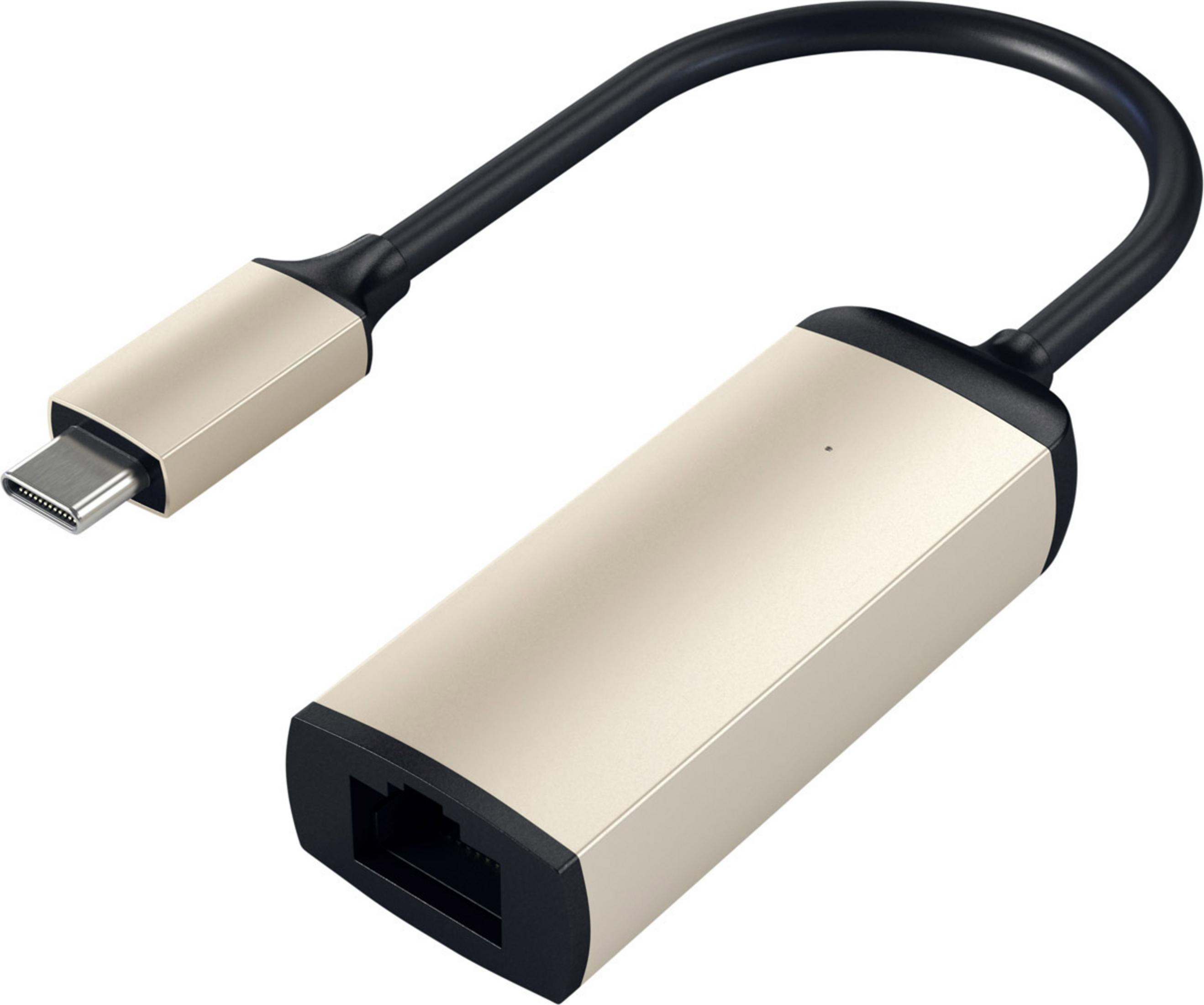 ZU Adapter, SATECHI GOLD ETHERNET ST-TCENG TYPE-C Gold/Schwarz ADAPTER