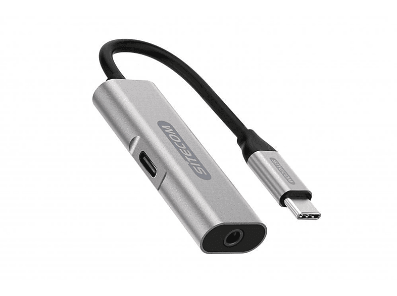 SITECOM CN-396 USB-C Adapter, Audio TO USB zu USB AUDIO Silber PD ADAP Adapter, 3.5MM