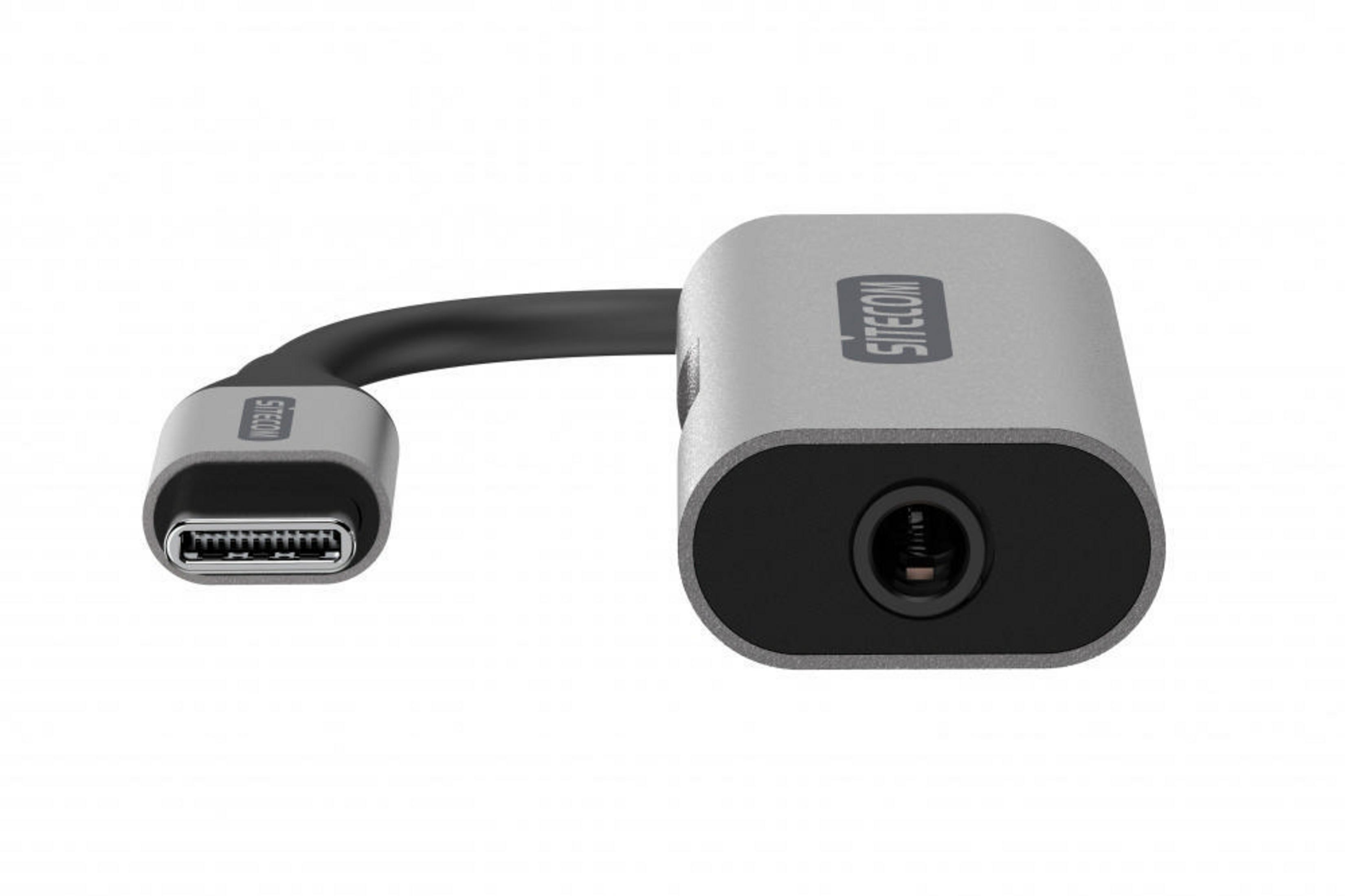 SITECOM CN-396 AUDIO Audio ADAP TO Adapter, USB-C USB PD zu USB 3.5MM Silber Adapter
