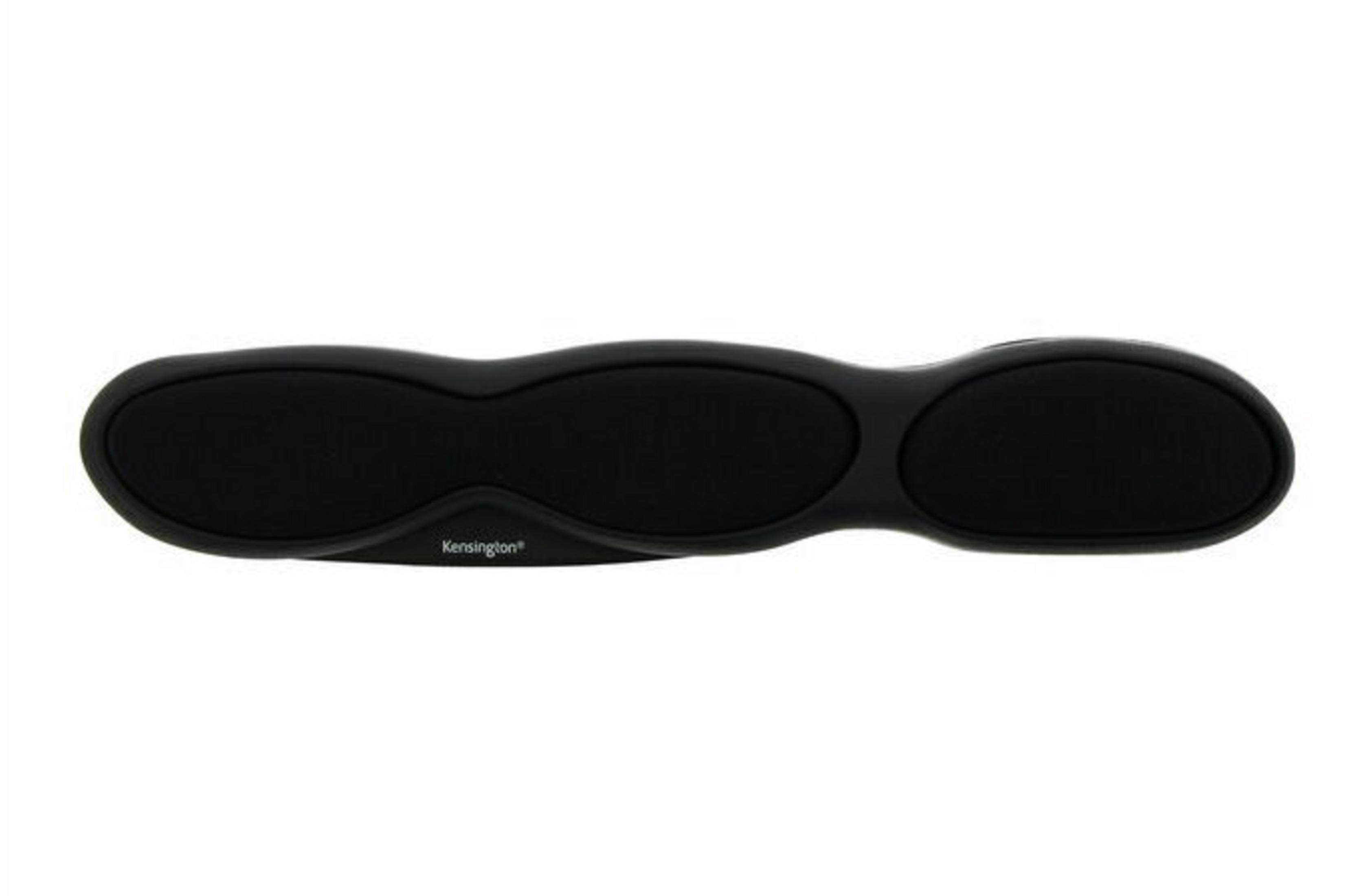 Schwarze ergonomische Handgelenkstütze von Kensington, oval geformt, auf weißem Hintergrund.