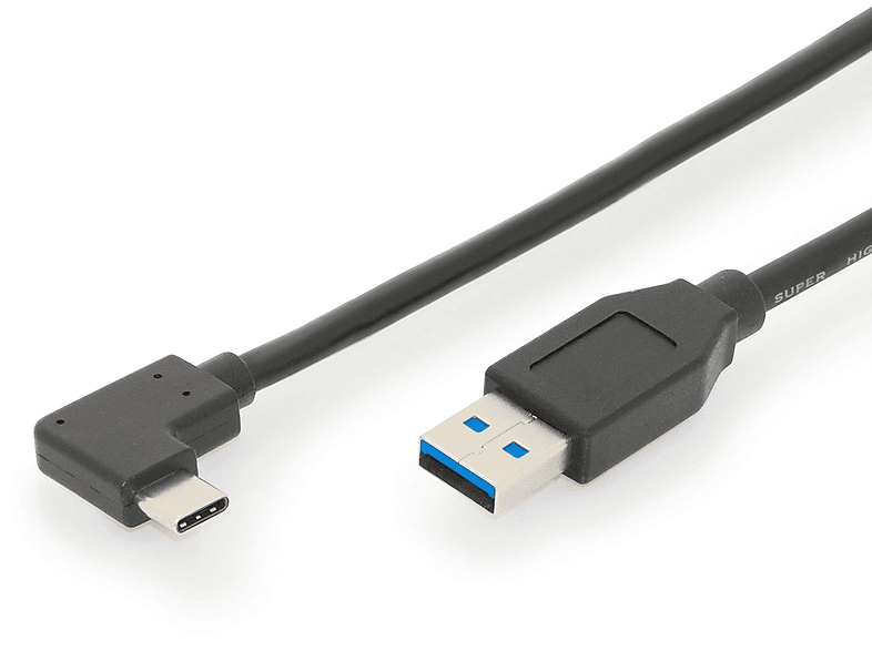 ANSCHLUSSKABEL, Verbindungskabel, AK-300147-010-S DIGITUS USB TYPE-C Schwarz GEN2