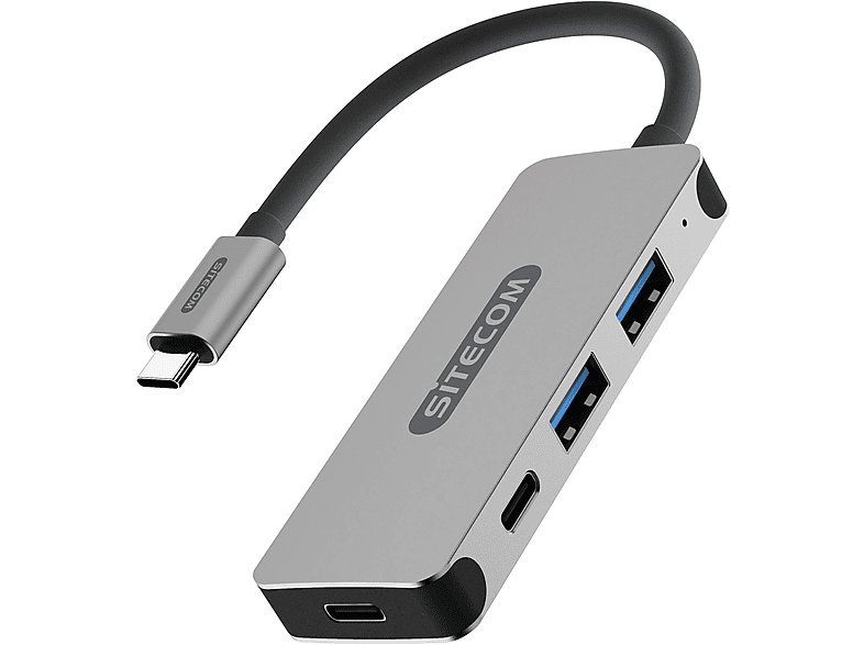 SITECOM CN-384 USB-C 3.1 HUB 2XUSB-A2XUSB-C USB Hub, Silber