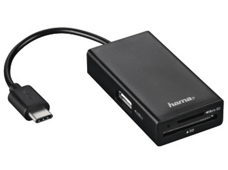 HAMA 054144 USB-2.0-TYPE-C-HUB/KARTENLES Kartenleser, Schwarz