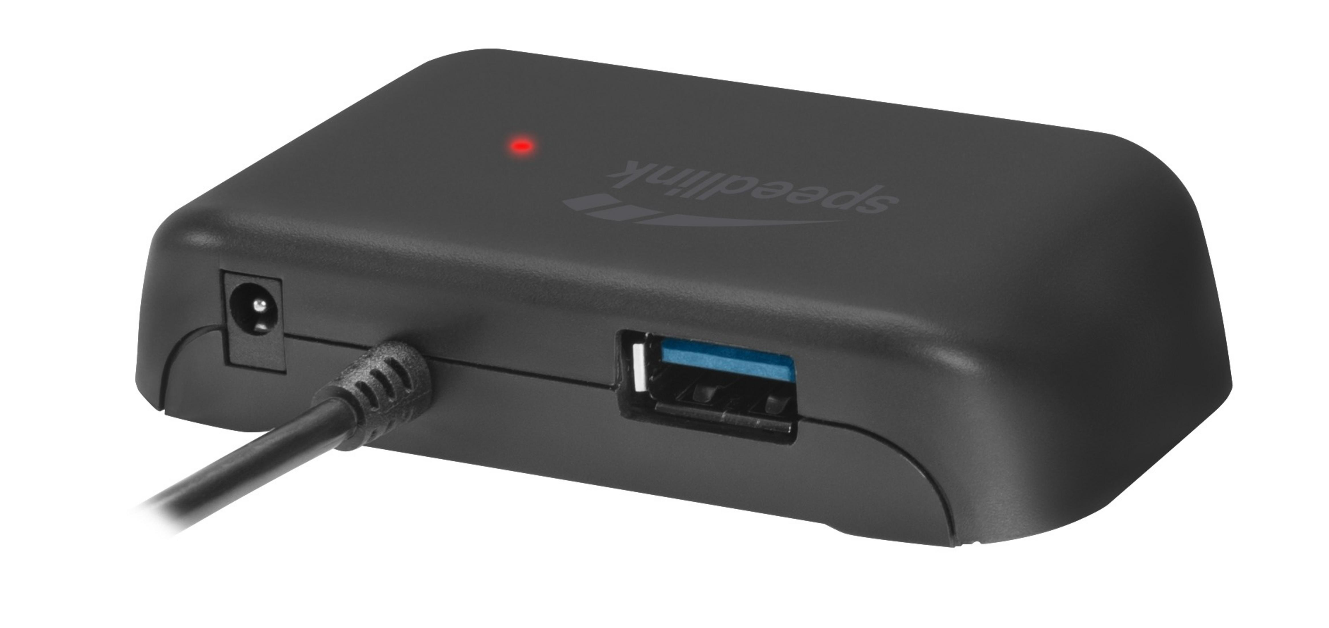 SPEEDLINK SL-140202-BK Hub, USB SNAPPY TYPE-C 4-PORT EVO USB Schwarz TO HUB