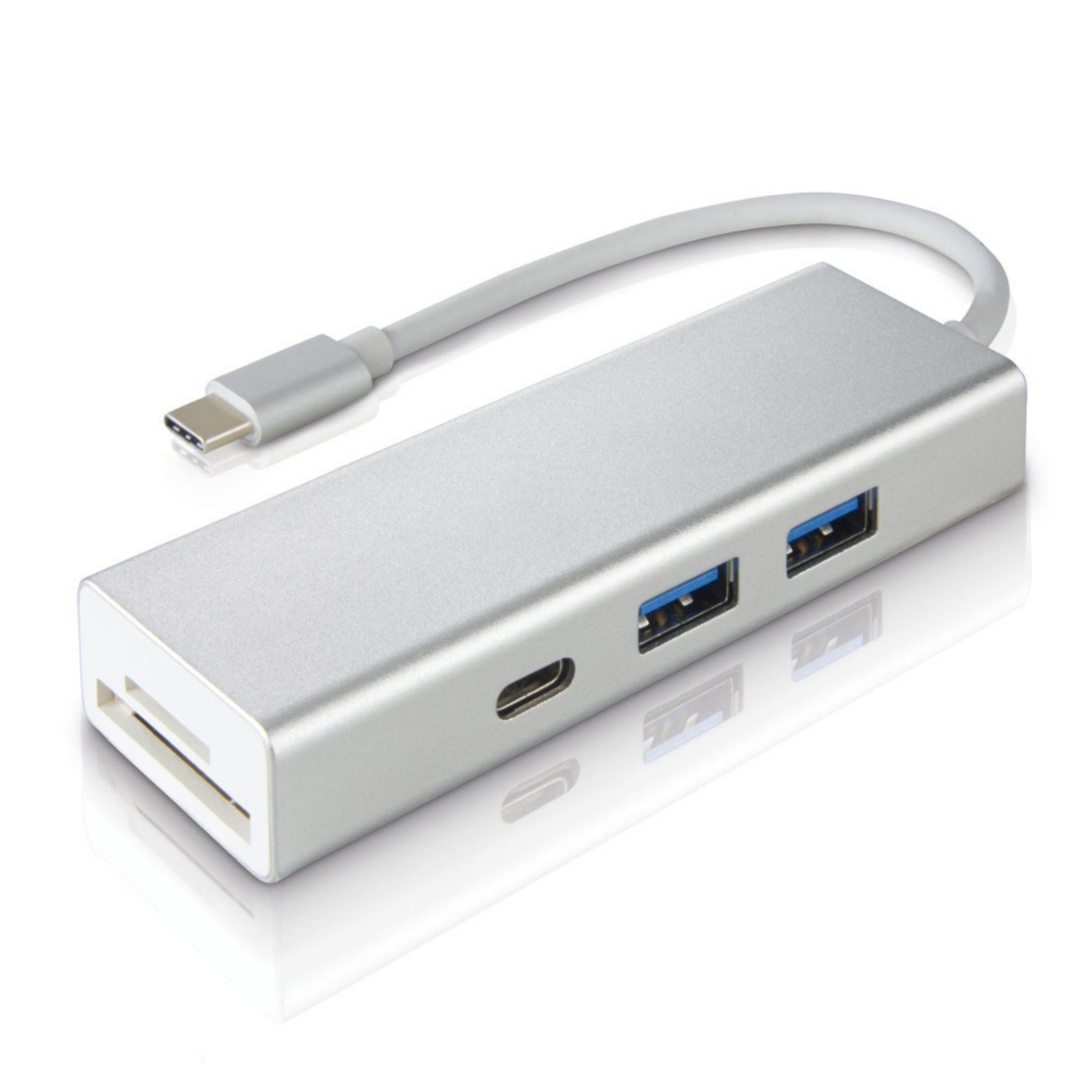 HAMA 135759 1:3 Silber +KART USB-3.1-Type-C-Hub, USB-3.1-TYPE-C-HUB