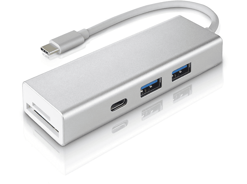 USB-3.1-Type-C-Hub, 1:3 USB-3.1-TYPE-C-HUB Silber HAMA 135759 +KART