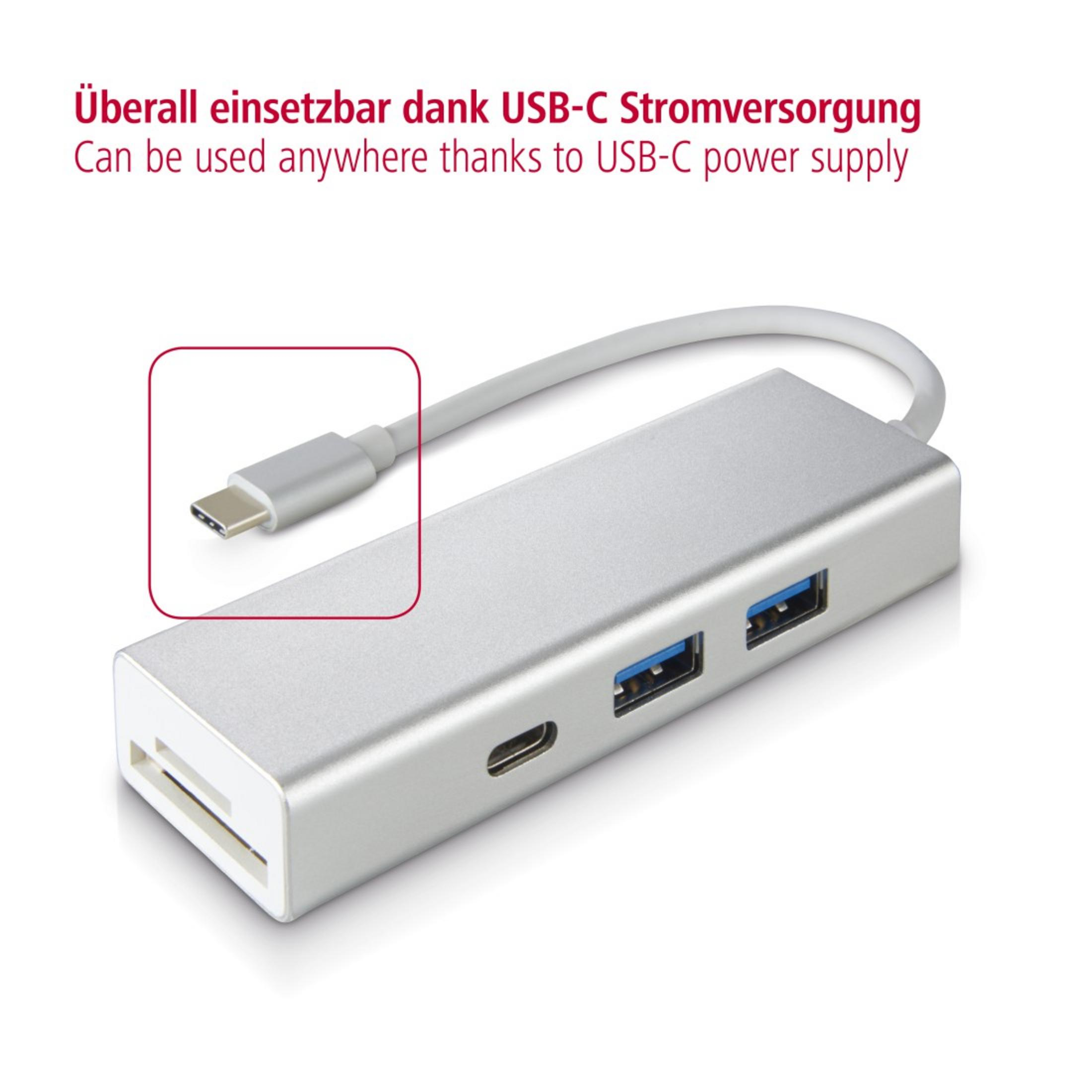USB-3.1-Type-C-Hub, +KART HAMA USB-3.1-TYPE-C-HUB 135759 Silber 1:3