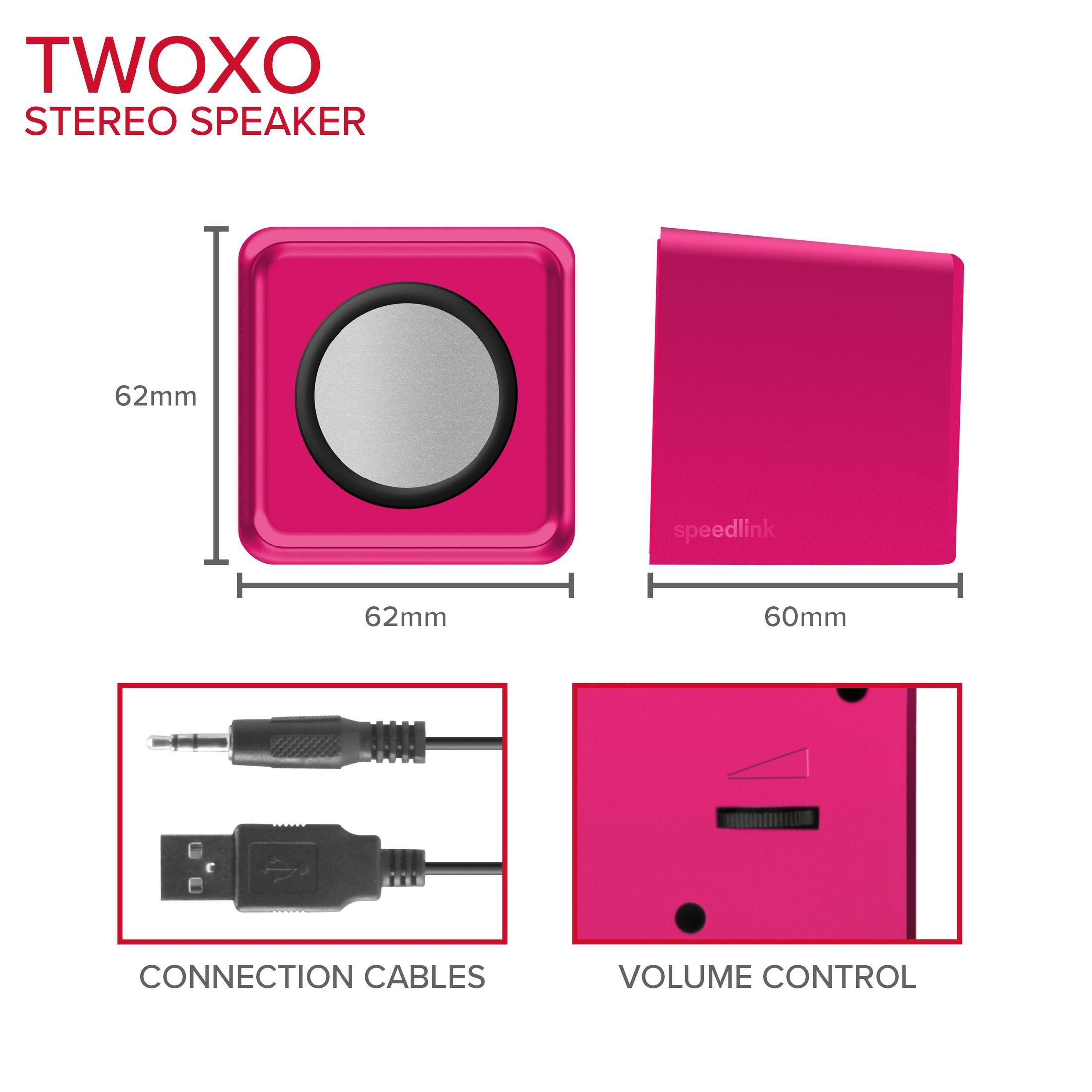 TWOXO Stereo-Lautsprecher SL-810004-PK SPEAKERS PINK SPEEDLINK STEREO