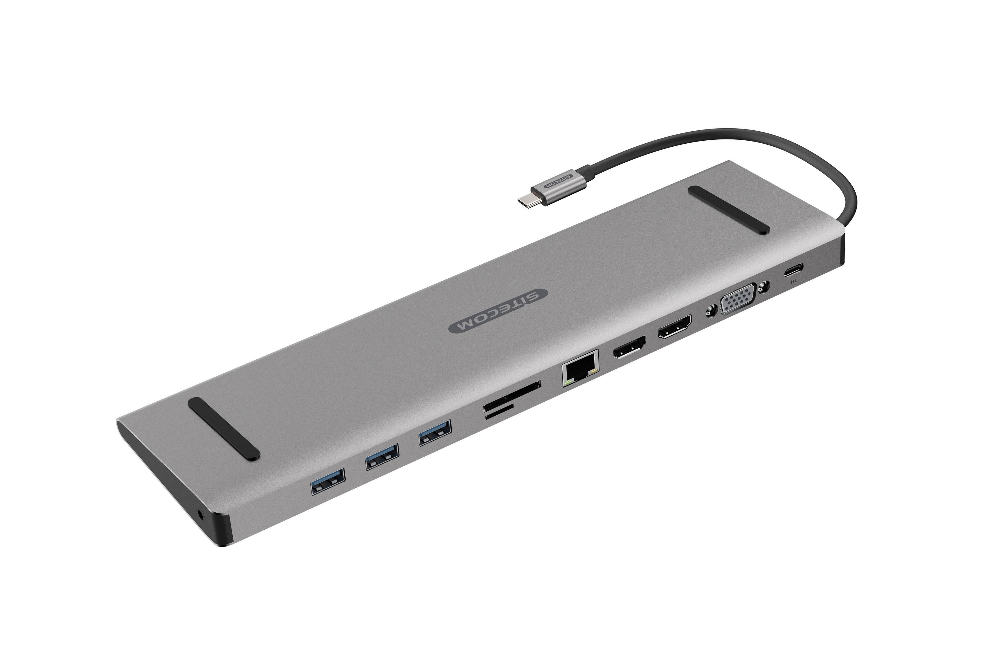 CN-389 USB-C Multiport, MULTIPRODOCK100WPD Silber 3.1 SITECOM USB