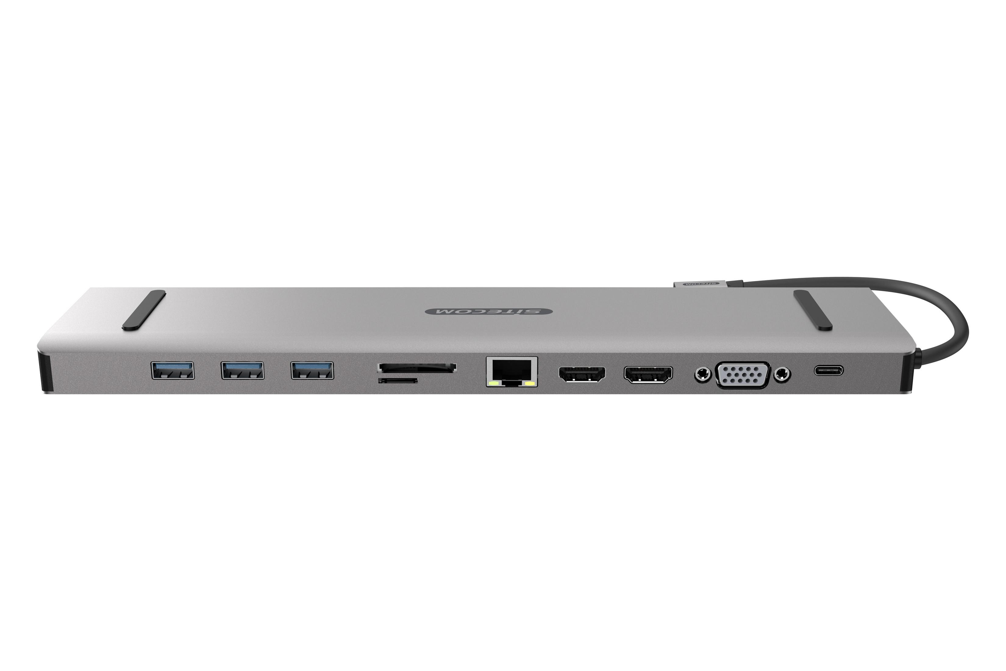 CN-389 USB-C SITECOM 3.1 MULTIPRODOCK100WPD USB Silber Multiport,