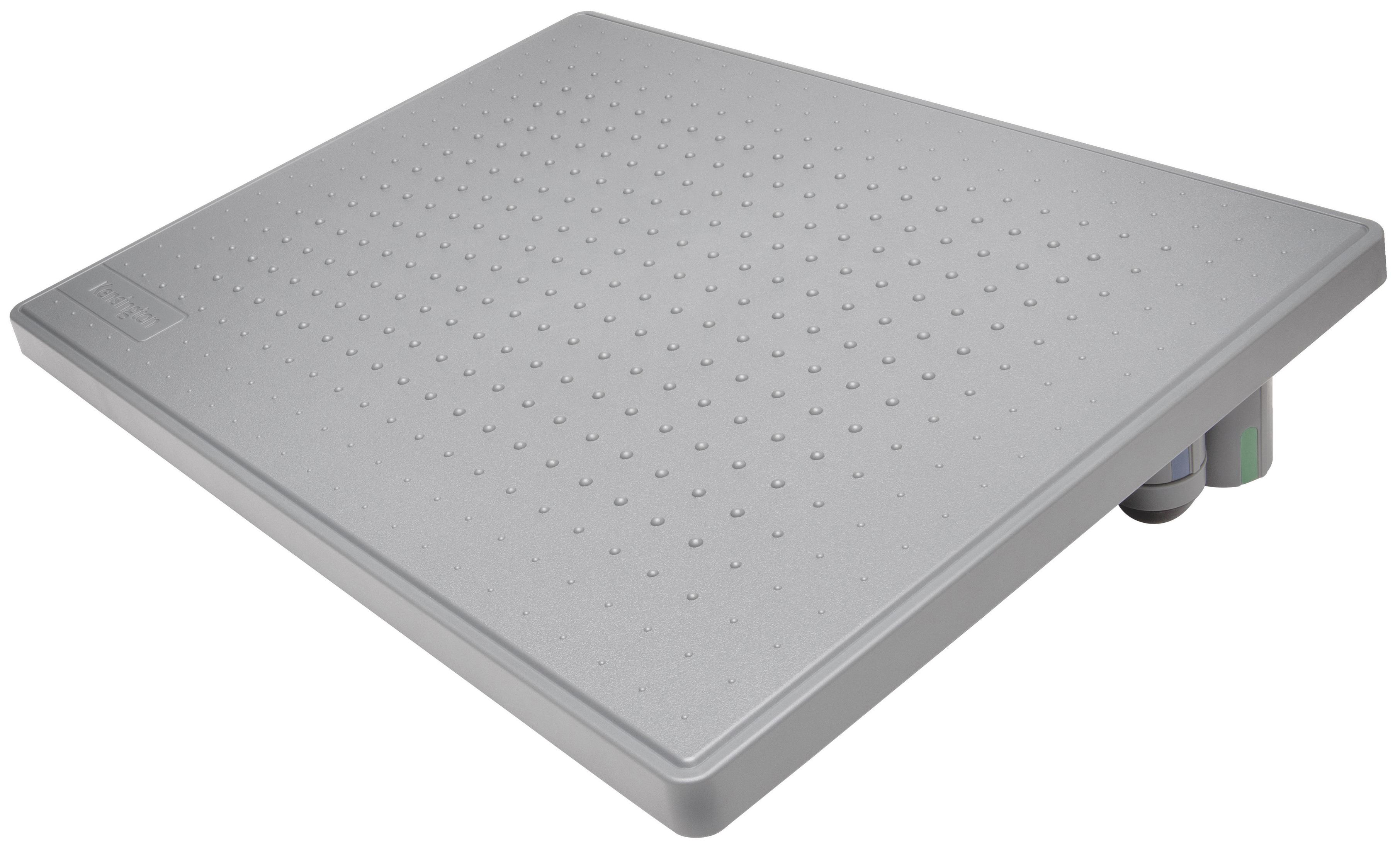 Graue Waage mit quadratischer Form. Hat eine strukturierte Oberfläche mit kleinen Unebenheiten.