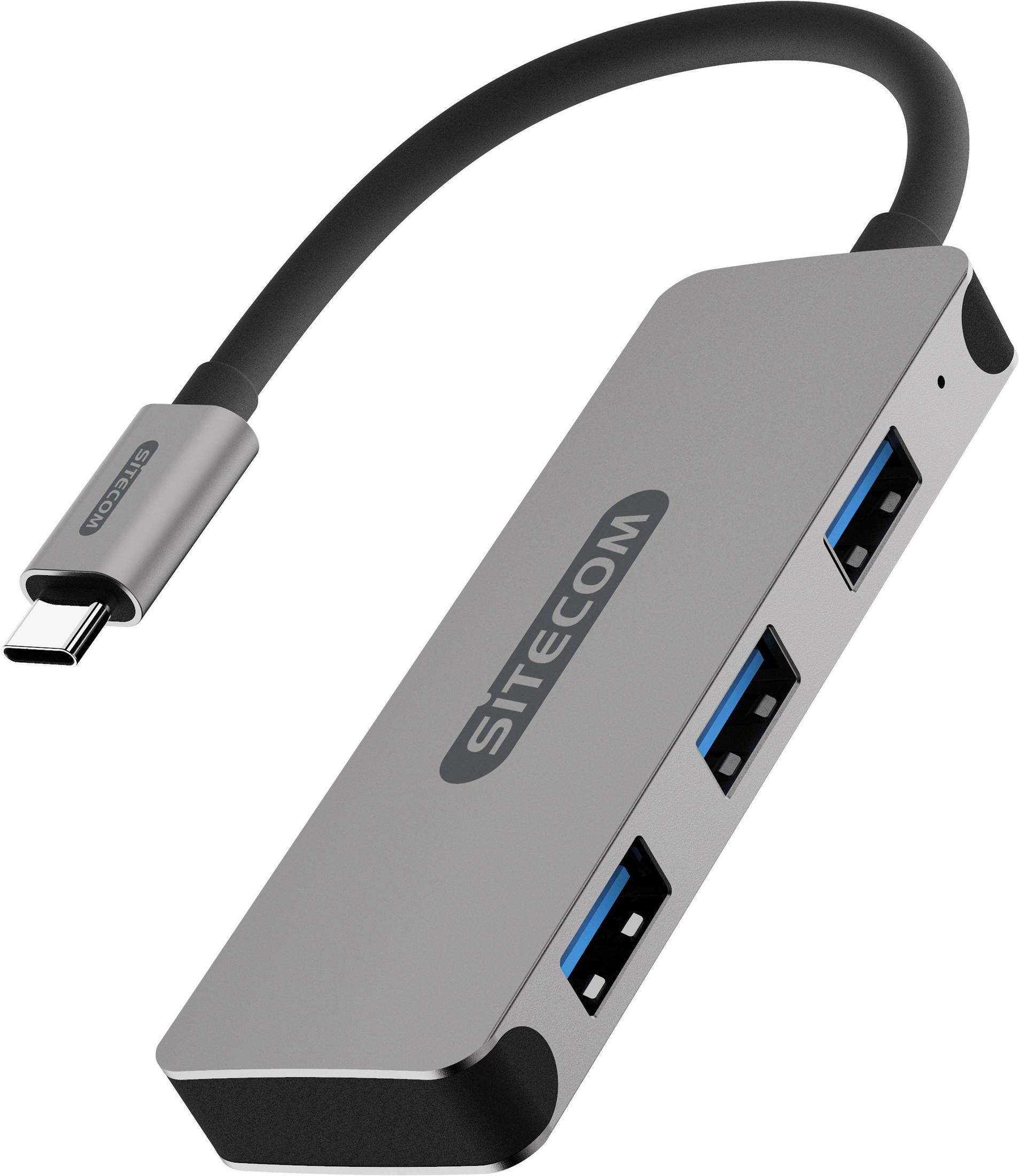 USB-C Hub, 3.1 3X Silber USB CN-387 USB-A SITECOM HUB