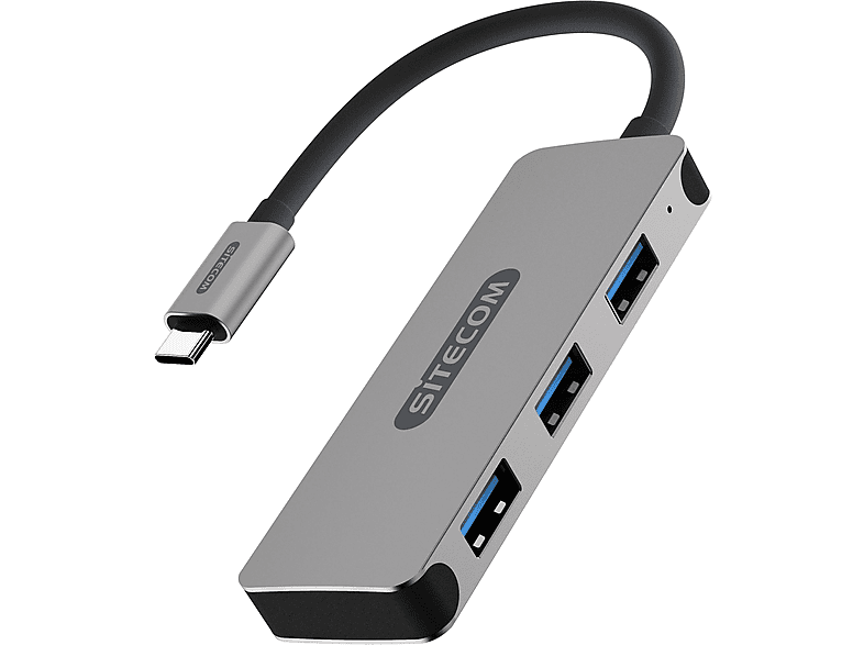 SITECOM CN-387 USB-C 3.1 HUB 3X USB-A USB Hub, Silber