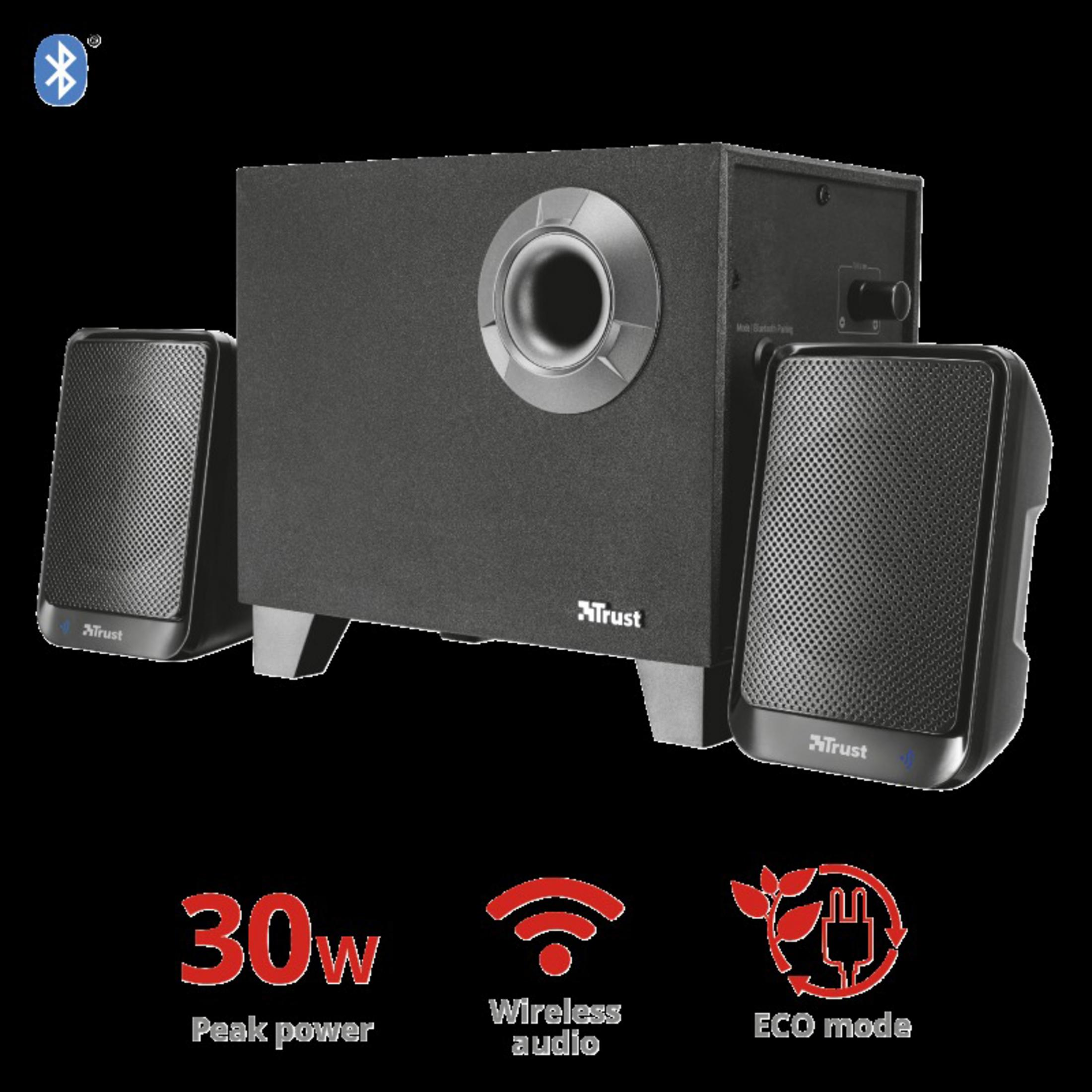 WITH 2.1 WRLS PC-Lautsprecher EVON BLUETOOTH SET 21184 SPEAKER TRUST