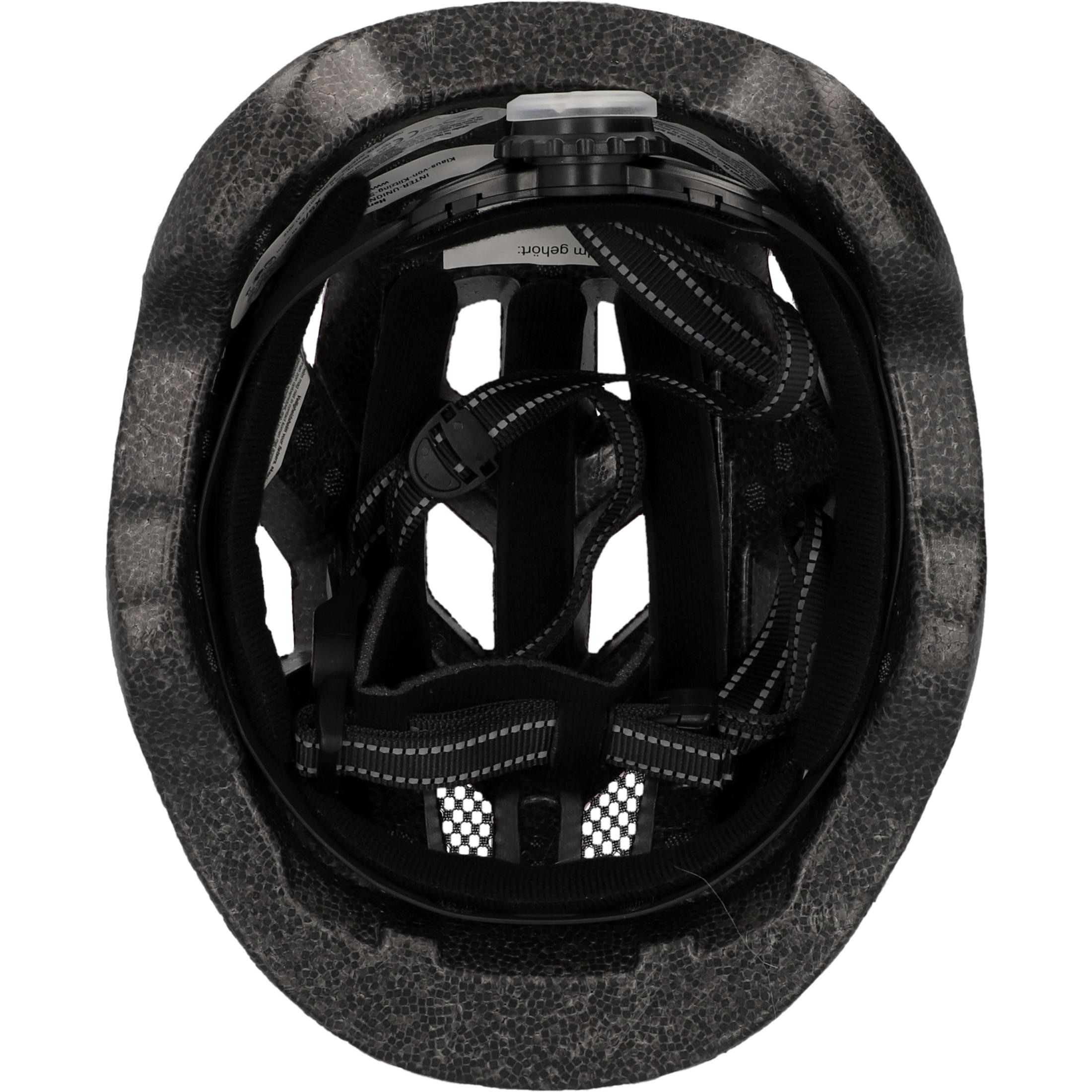 Schwarzer Fahrradhelm, Innenansicht.