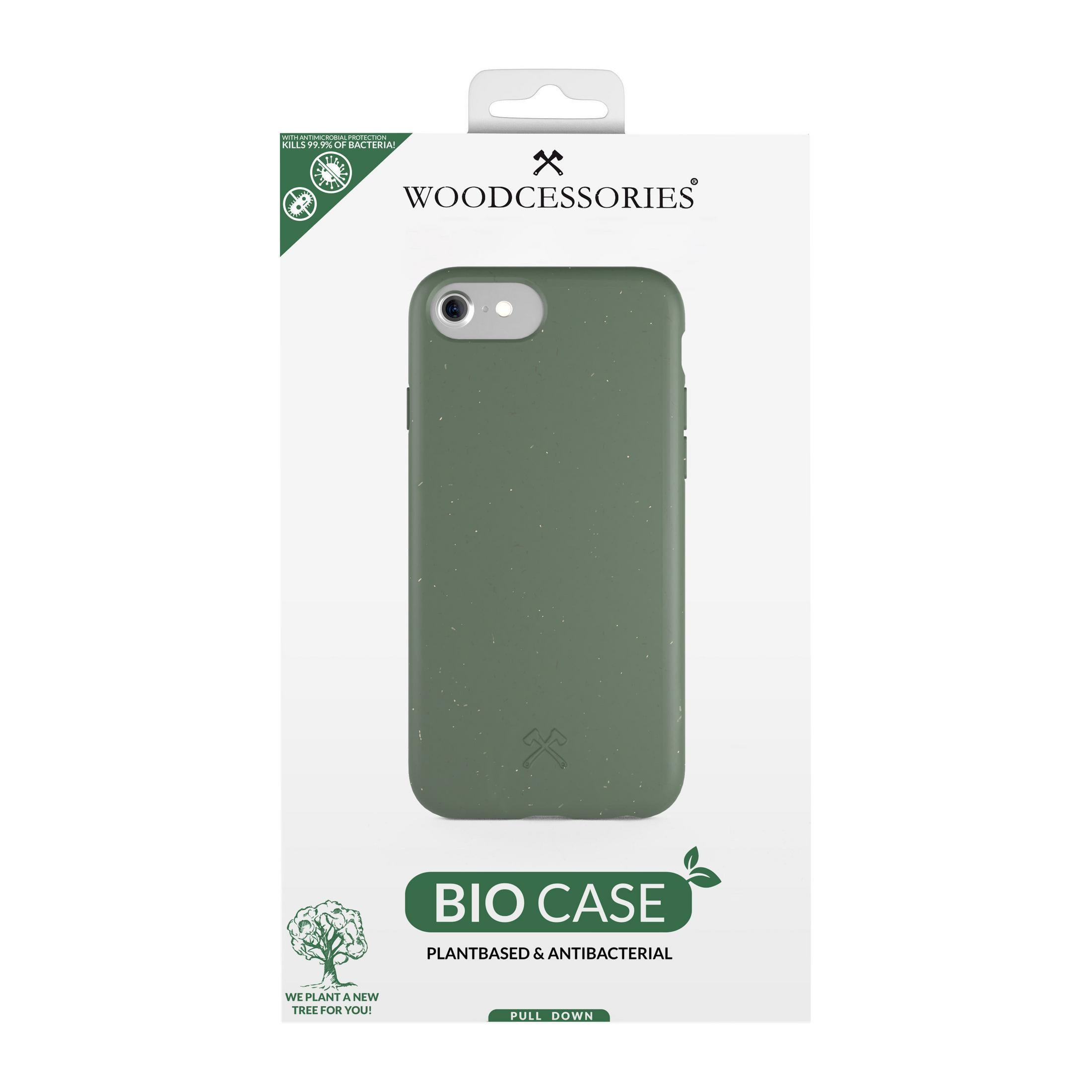 ECO425 CASE 8, iPhone BIO 7 WOODCESSORIES 8 Apple, ANTIMICROBIAL Grün 6 IP SE, 7, 6, SE GREEN, Backcover,
