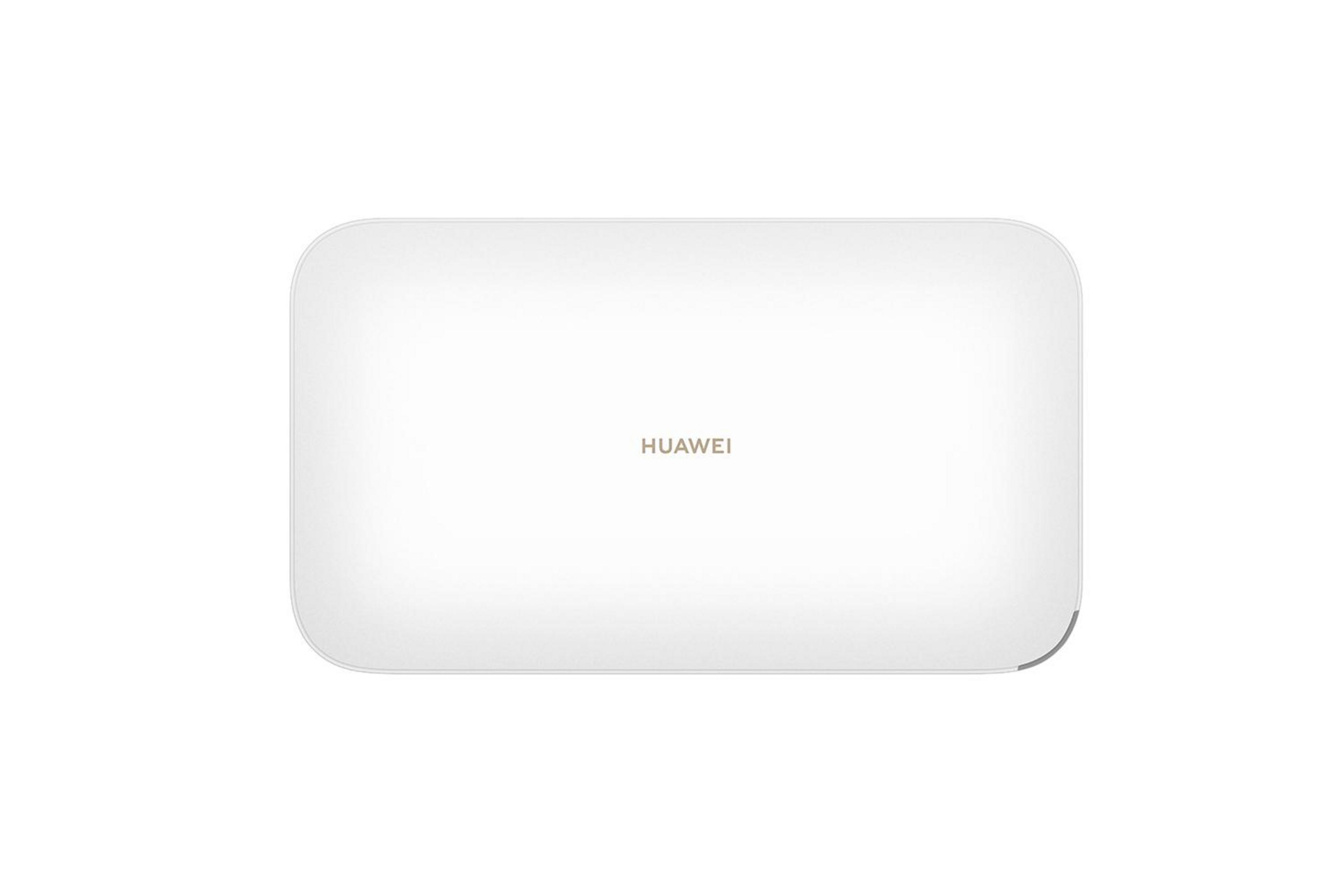 Biały prostokątny router Huawei z nazwą marki na górze.