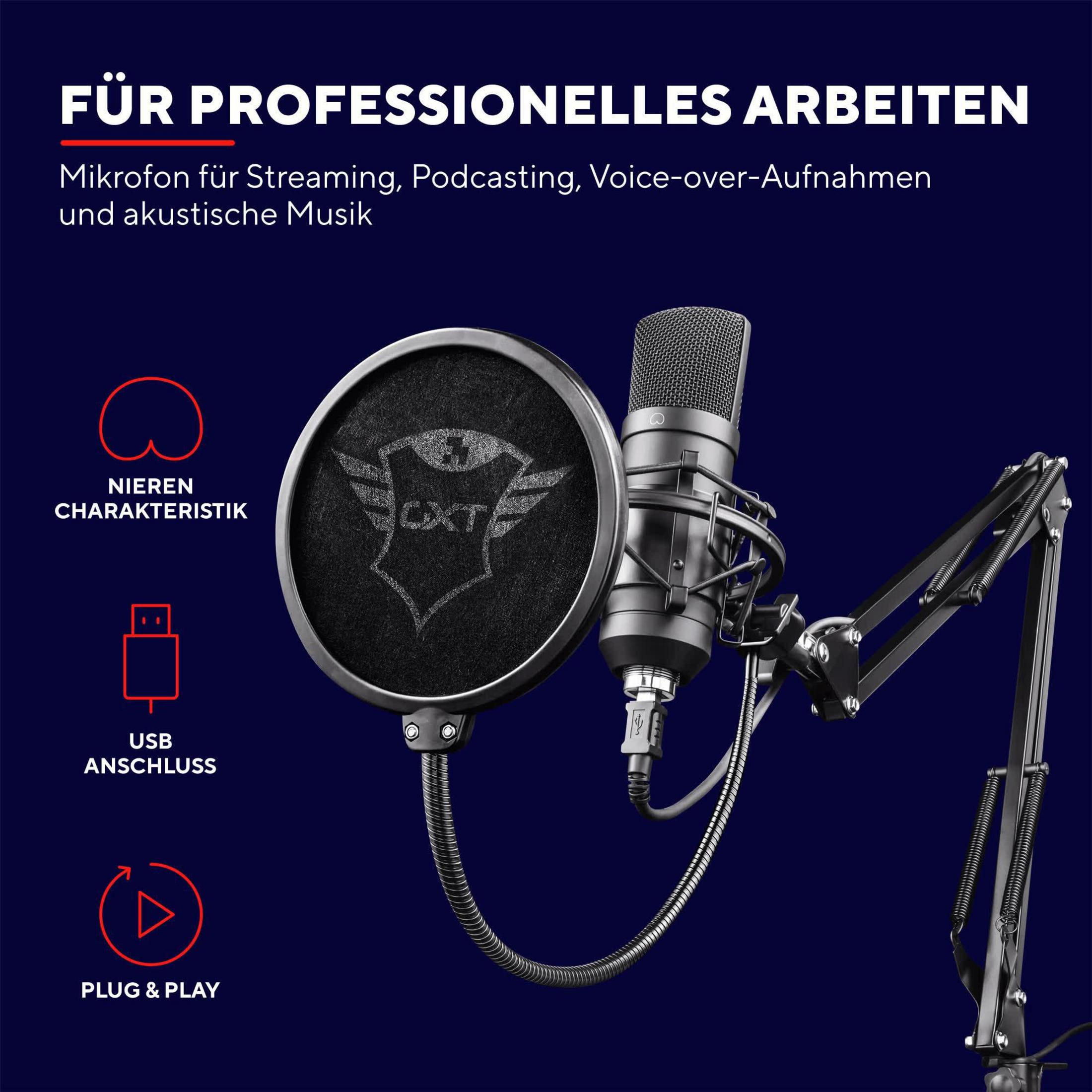 GXT252 Streaming-Mikrofon, EMITA 22400 PLUS TRUST MICROPHONE Schwarz