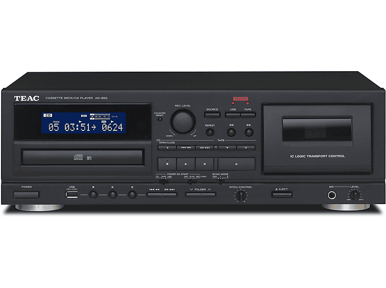850 AD CD-Player/Kassendeck-Kombination, TEAC Schwarz