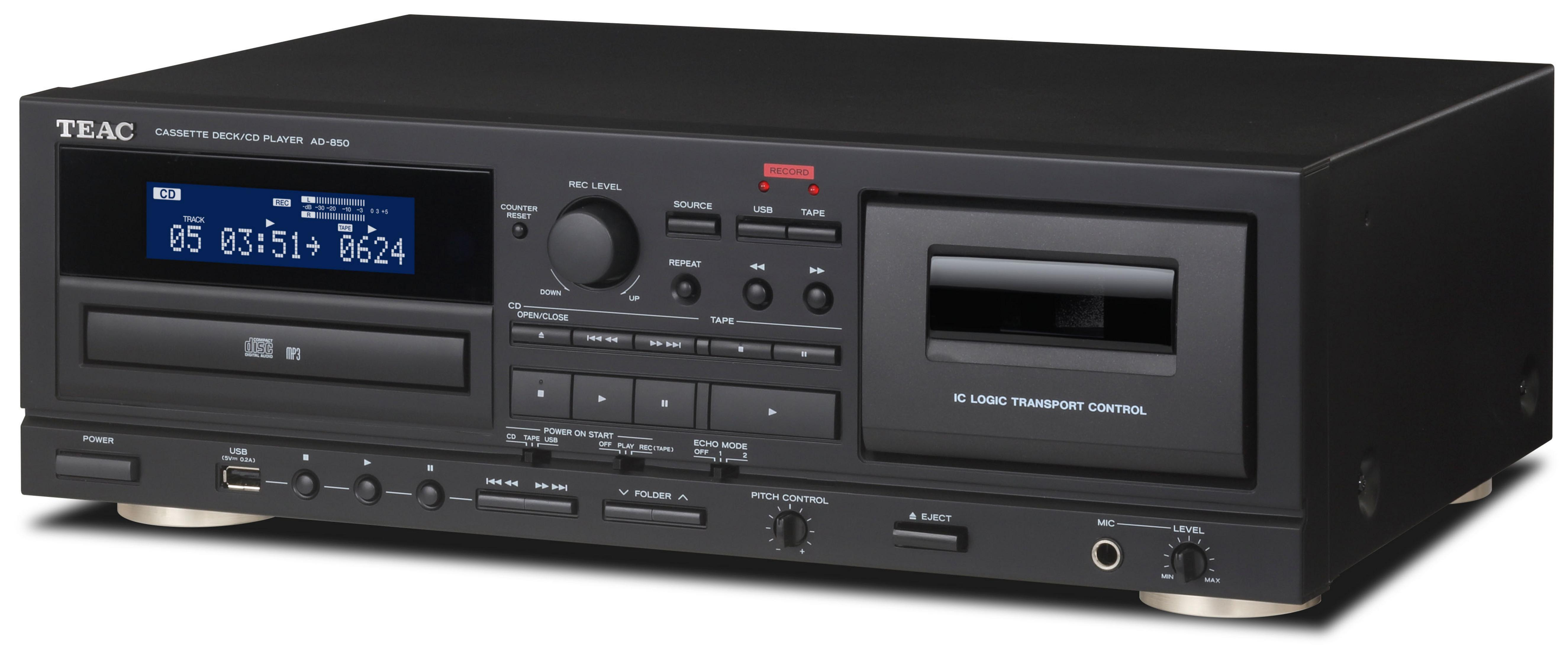 Schwarz TEAC 850 AD CD-Player/Kassendeck-Kombination,