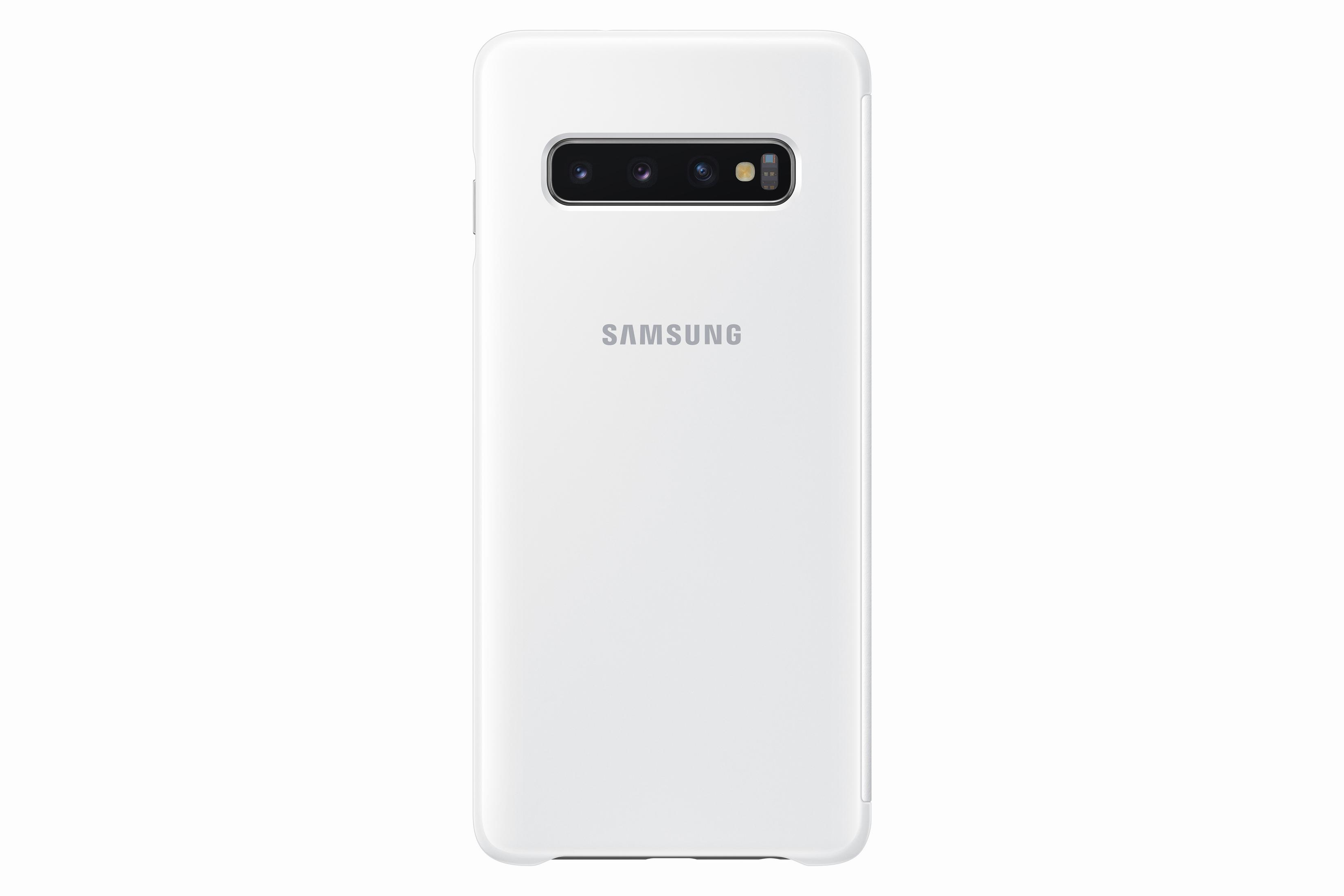 COVER S10 Samsung, Weiß Galaxy LED WHITE, EF-KG973CWEGWW Backcover, SAMSUNG S10,