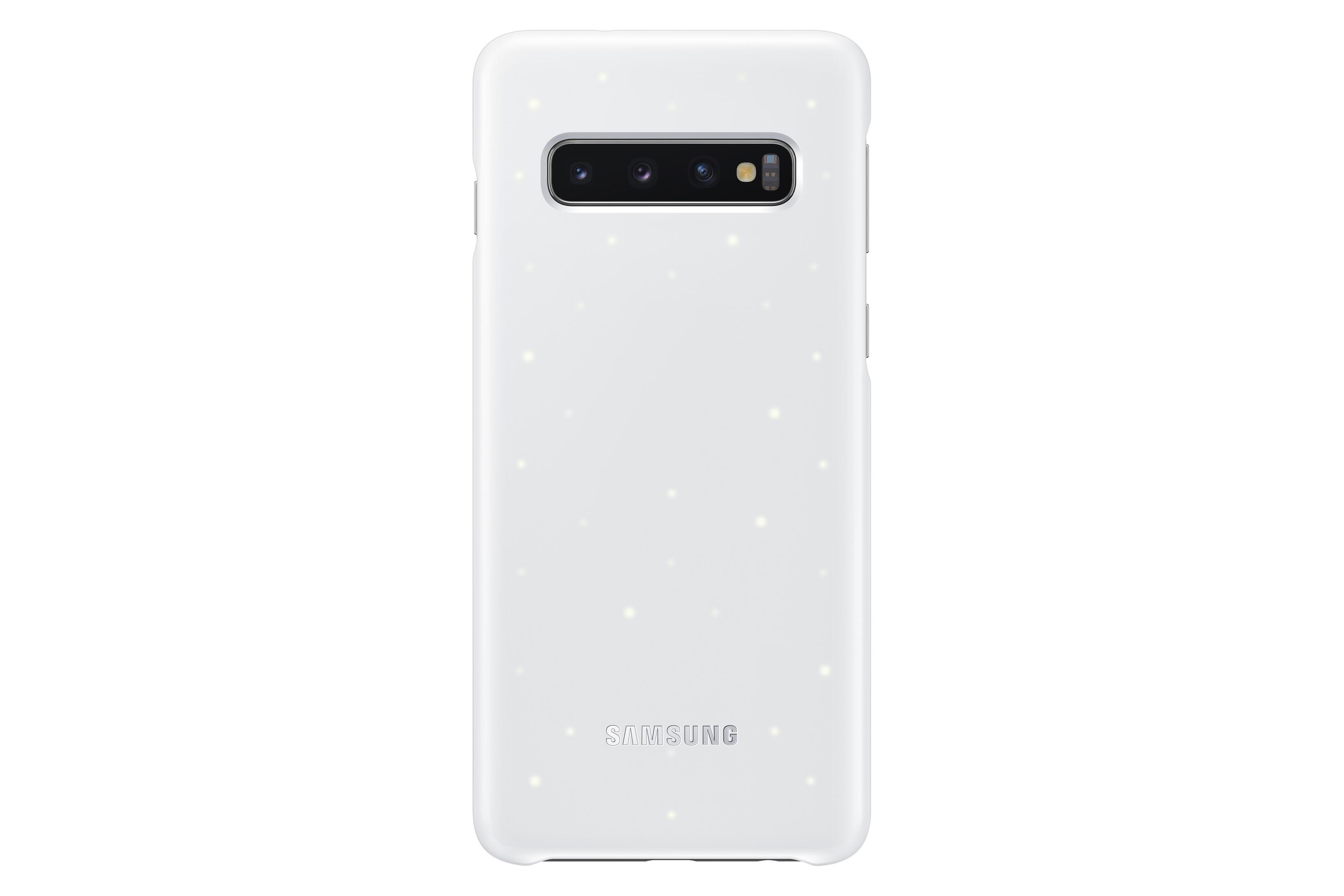COVER S10 Samsung, Weiß Galaxy LED WHITE, EF-KG973CWEGWW Backcover, SAMSUNG S10,