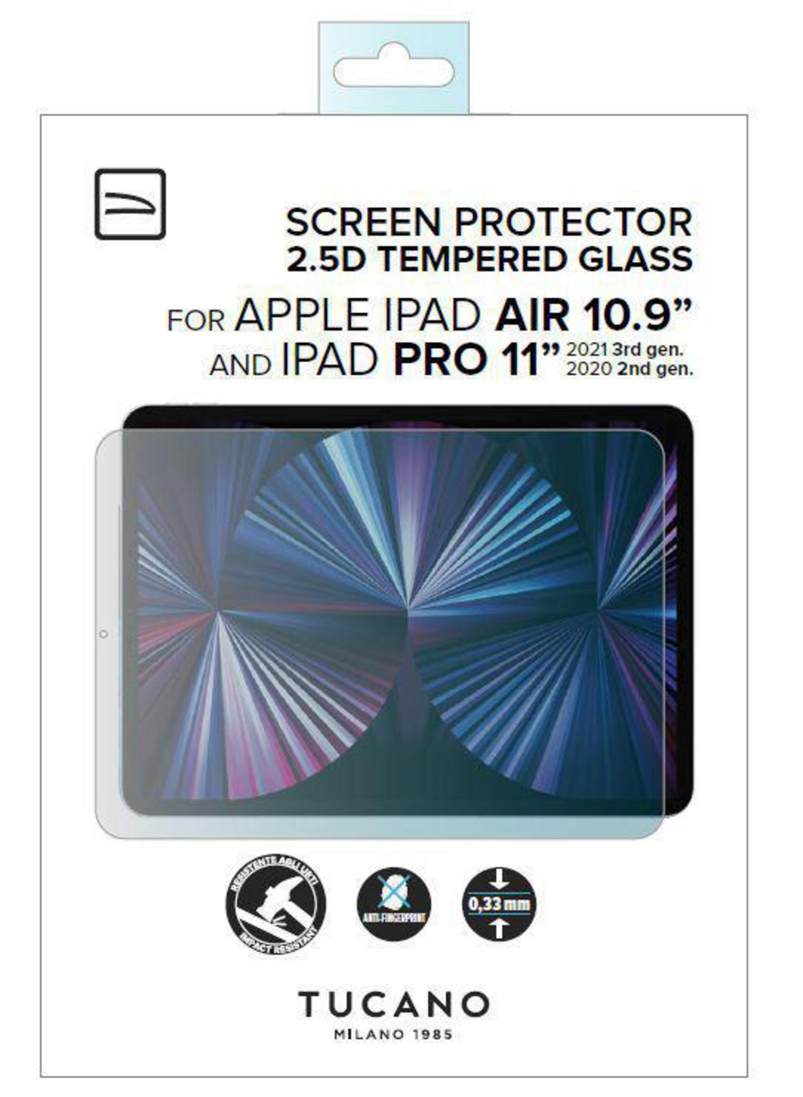 TUCANO IPD109-SP-TG GLASIPAD 10,9 5/4 Displayschutzglas(für TRANSP. Apple iPad (2020), Pro 11\