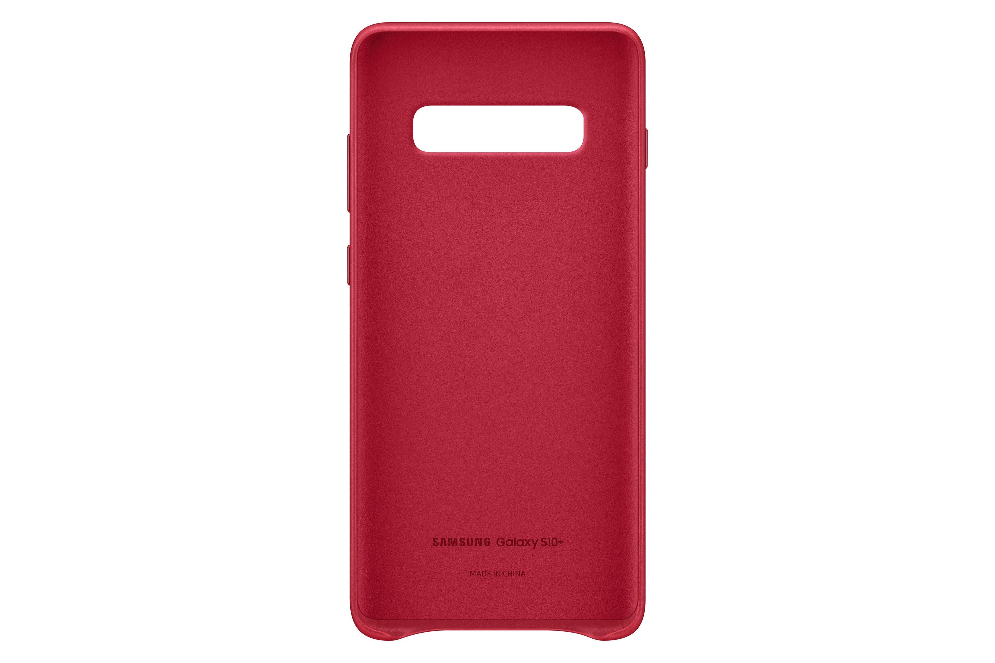 SAMSUNG COVER S10+ Rot S10+, LEATHER RED, Galaxy Samsung, EF-VG975LREGWW Backcover,