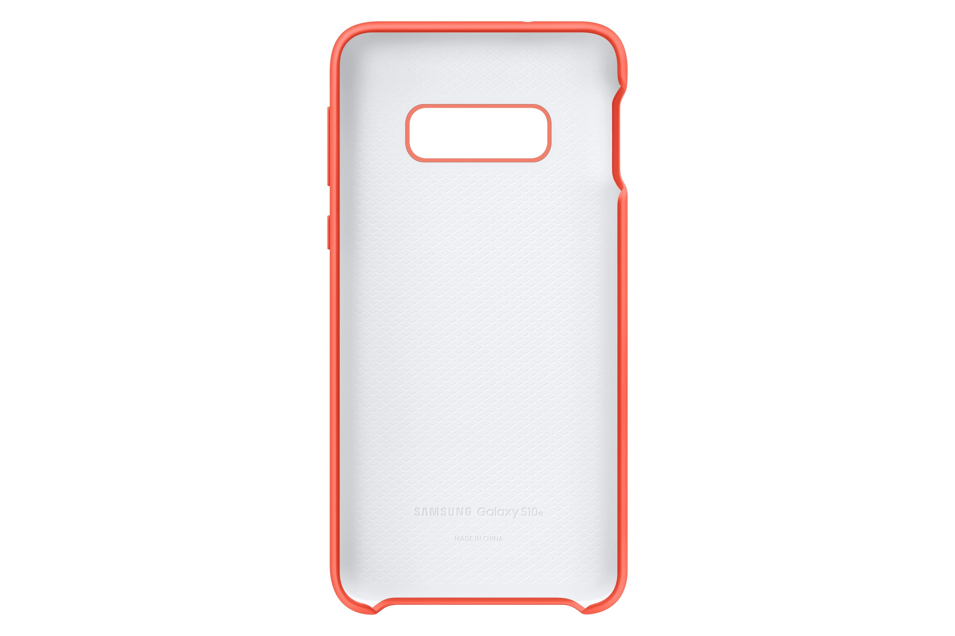 Rotes und weißes Handyhüllen-Innendesign. Weißes Innere mit rotem Rand. Isoliert auf Weiß.