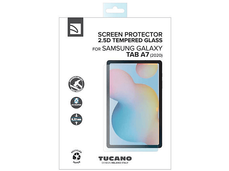 TUCANO 61604 SA720-SP-TG SCHUTZG 10.4“ Tab S7 Tab A, A7 Displayschutzglas(für Samsung Galaxy GALTAB Samsung 2020)