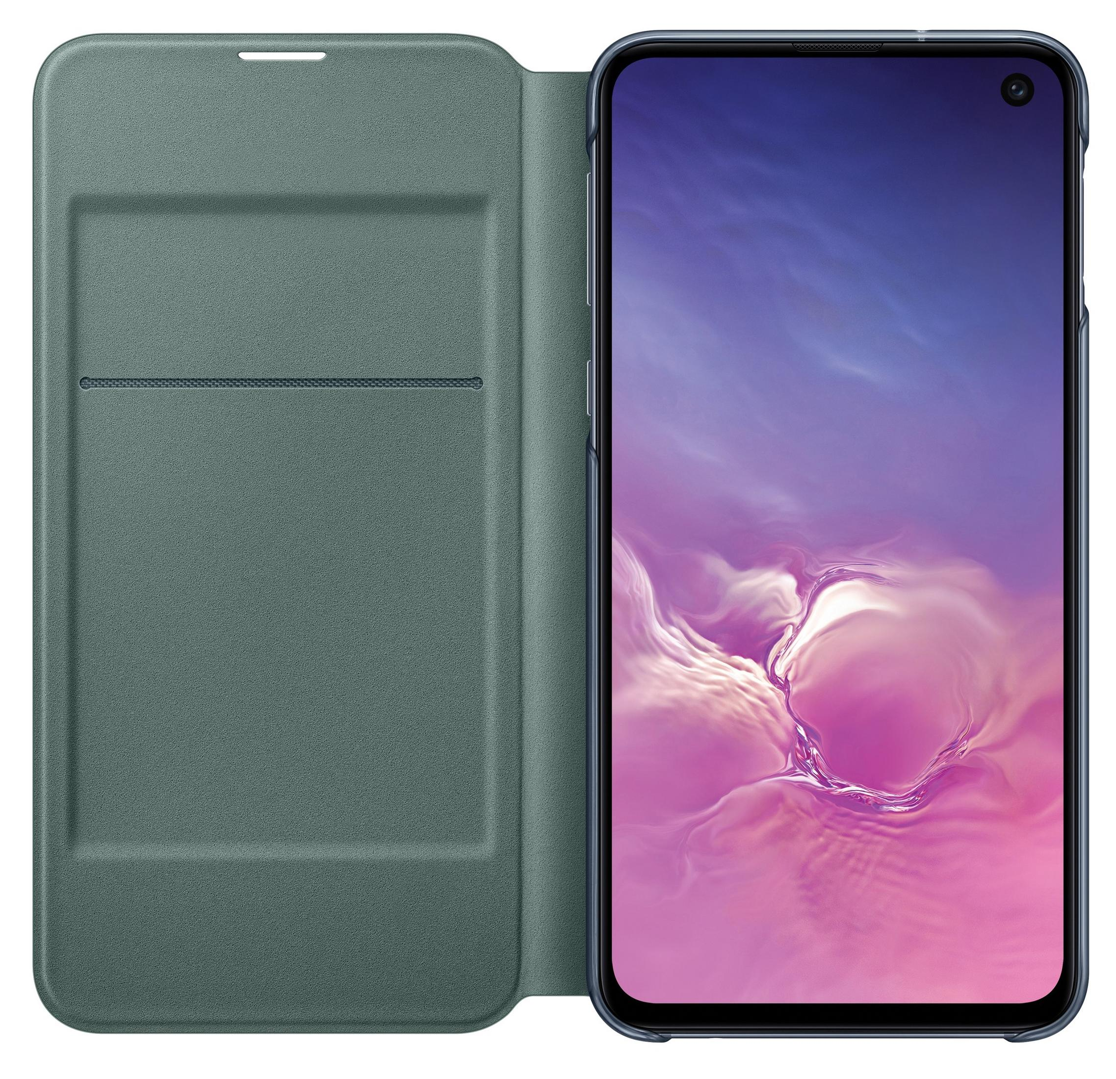 Telefon w etui folio. Etui jest otwarte, pokazując ekran telefonu. Etui ma w środku miejsce na kartę.