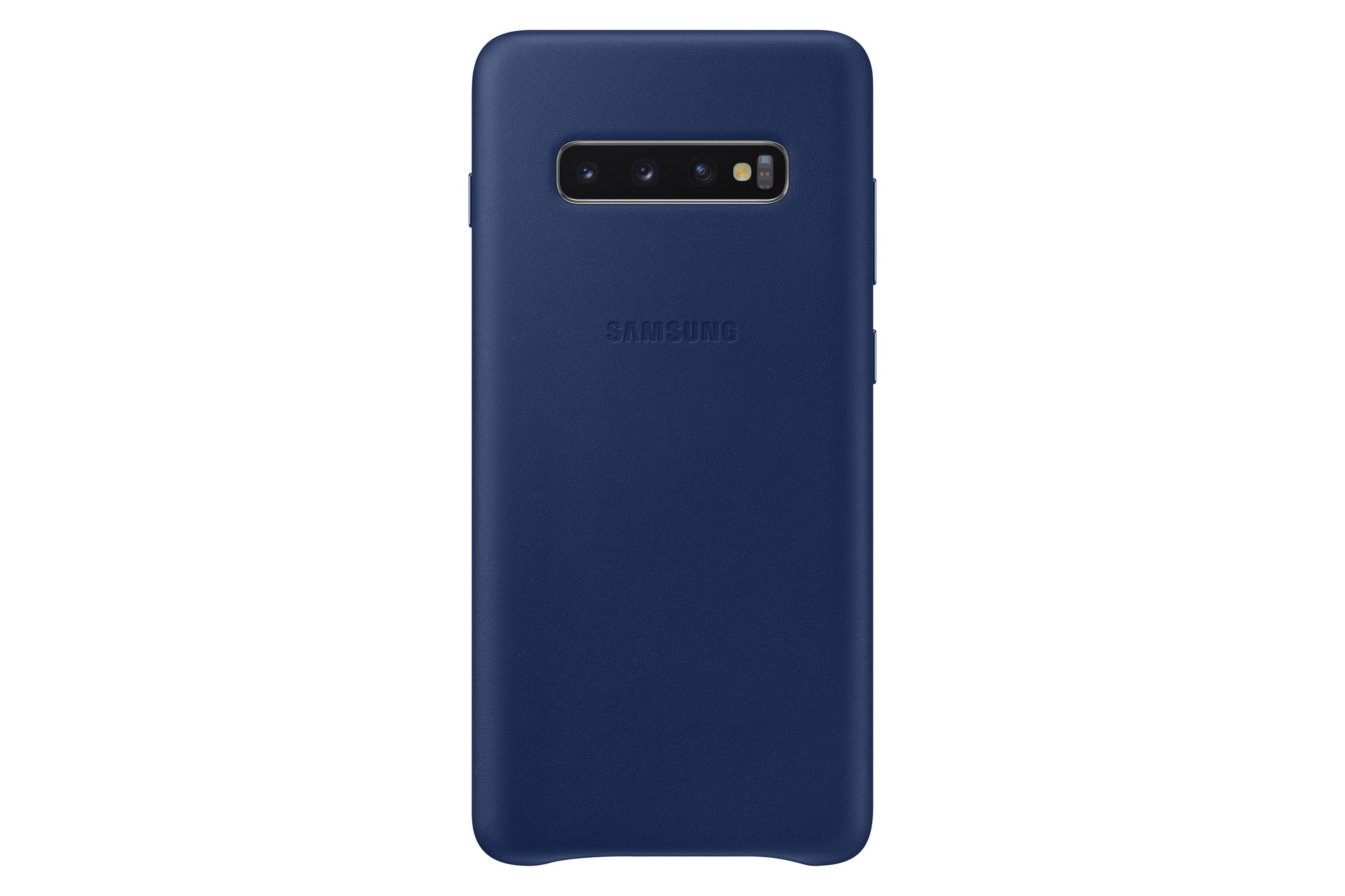 SAMSUNG EF-VG975LNEGWW S10+ LEATHER Galaxy Navy COVER Backcover, S10+, Samsung, NAVY