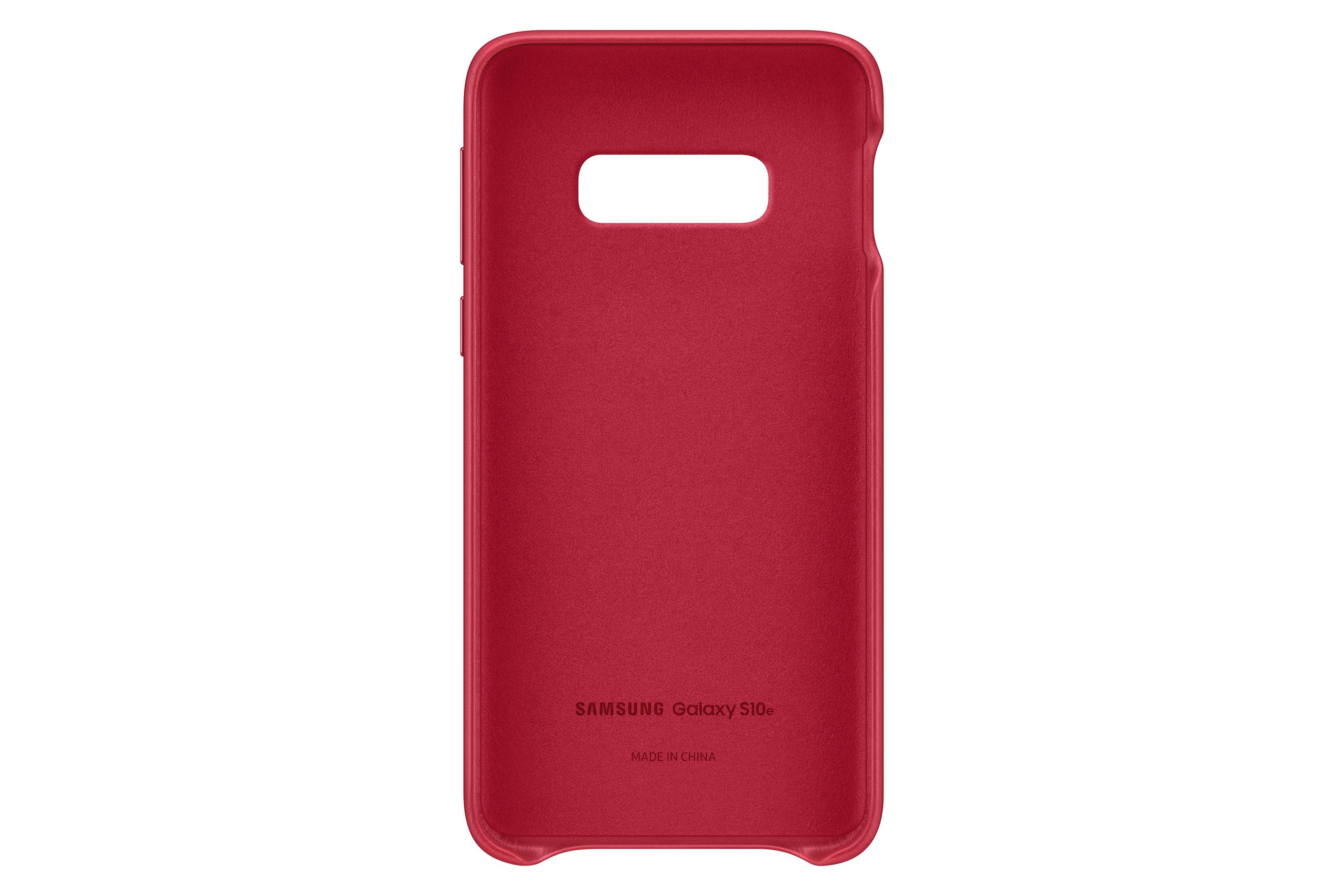 Interno della custodia rossa per Samsung Galaxy S10e. Il testo Samsung e Galaxy S10e è visibile.